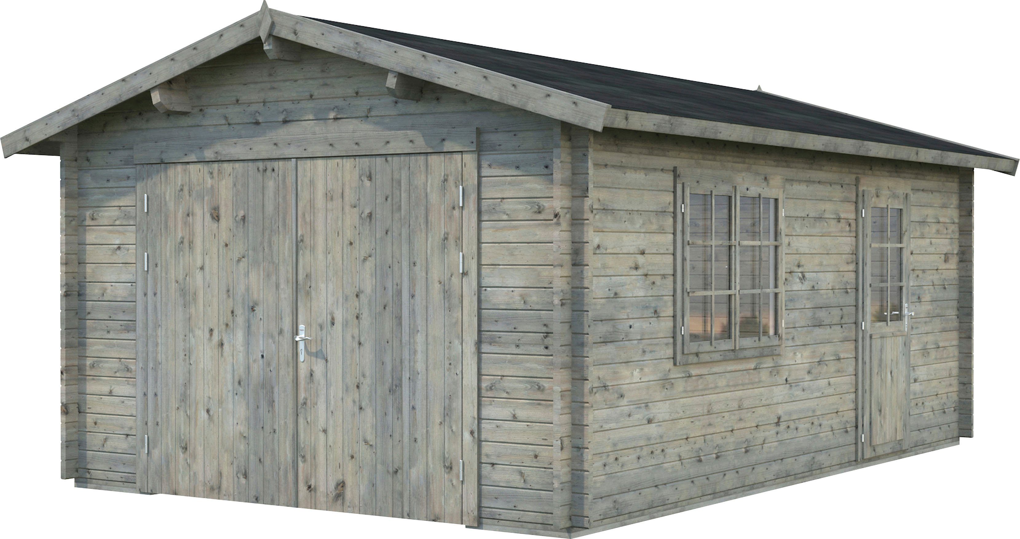 Palmako Garage cm, Roger, Holztor, grau mit 426x598x276 BxTxH