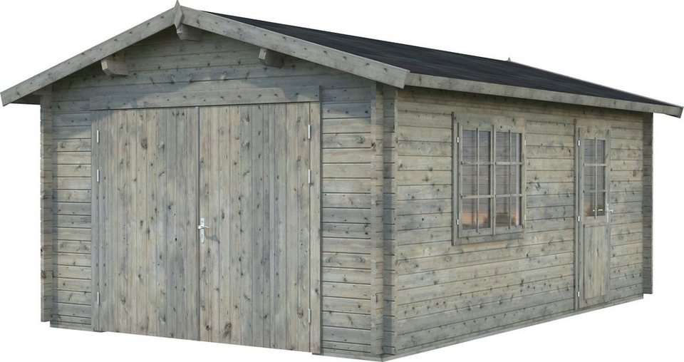Palmako Garage Roger, BxTxH: 426x598x276 cm, mit Holztor, grau