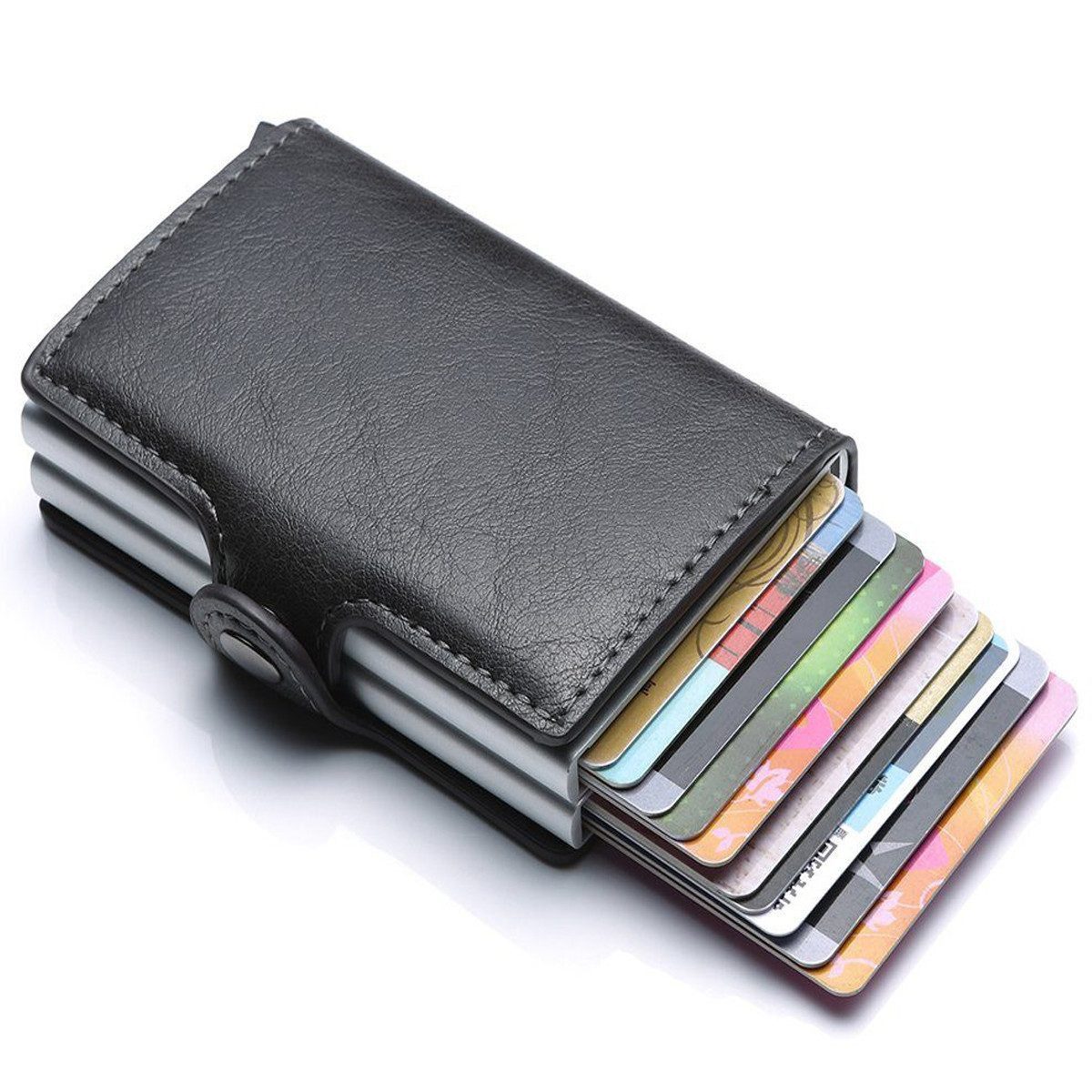Forrlite Mini Geldbörse Geldbörse Herren, Leder Geldbörse, Smart wallet mit RFID-Schutz (Men's Wallet, Mini Portemonnaie Herren,Geldbörse mit Münzfach, Slim Portmonnaie Clip, Kreditkartenetui Smart Wallet mit Kartenetui + Münzfach Portmonee), Kreditkarten