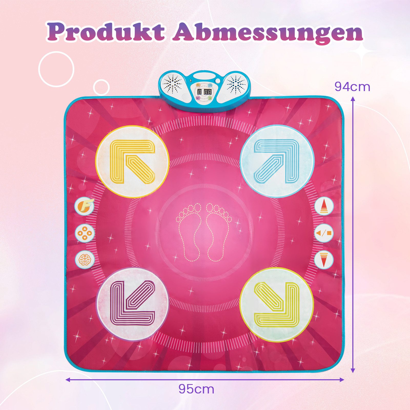COSTWAY Spielmatte, Tanzmatte Kinder mit Led-Leuchten & Memory-Spiel günstig online kaufen