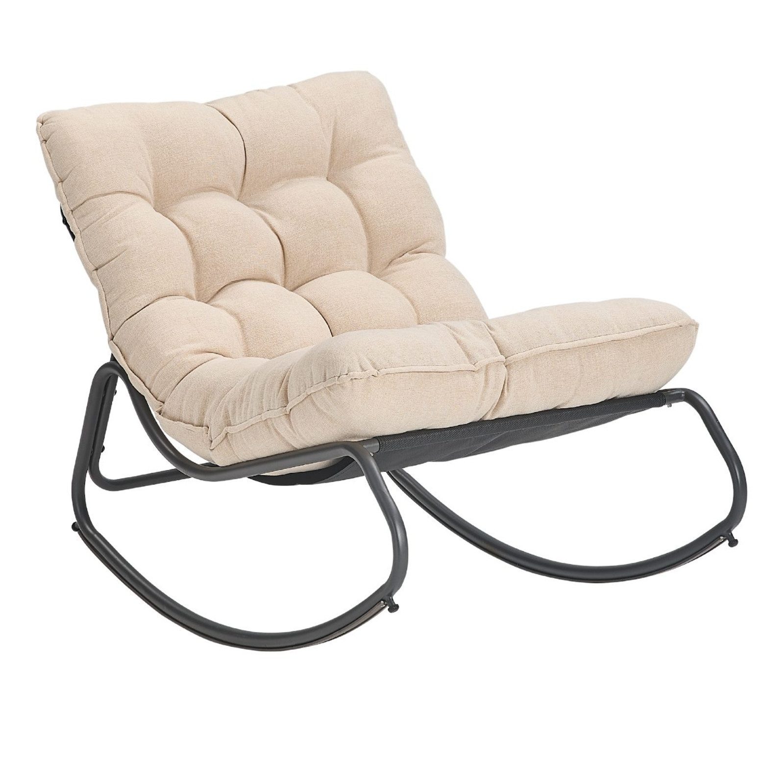 CASA DOMA Gartenlounge-Sessel Paola, Schaukelstuhl, Schaukelsessel für Balkon, Garten, Terrasse (Outdoor-Sessel, inkl. Auflage), Schaukelfunktion, 10cm dicke Polster, Textilgewebe, Stahlgestell