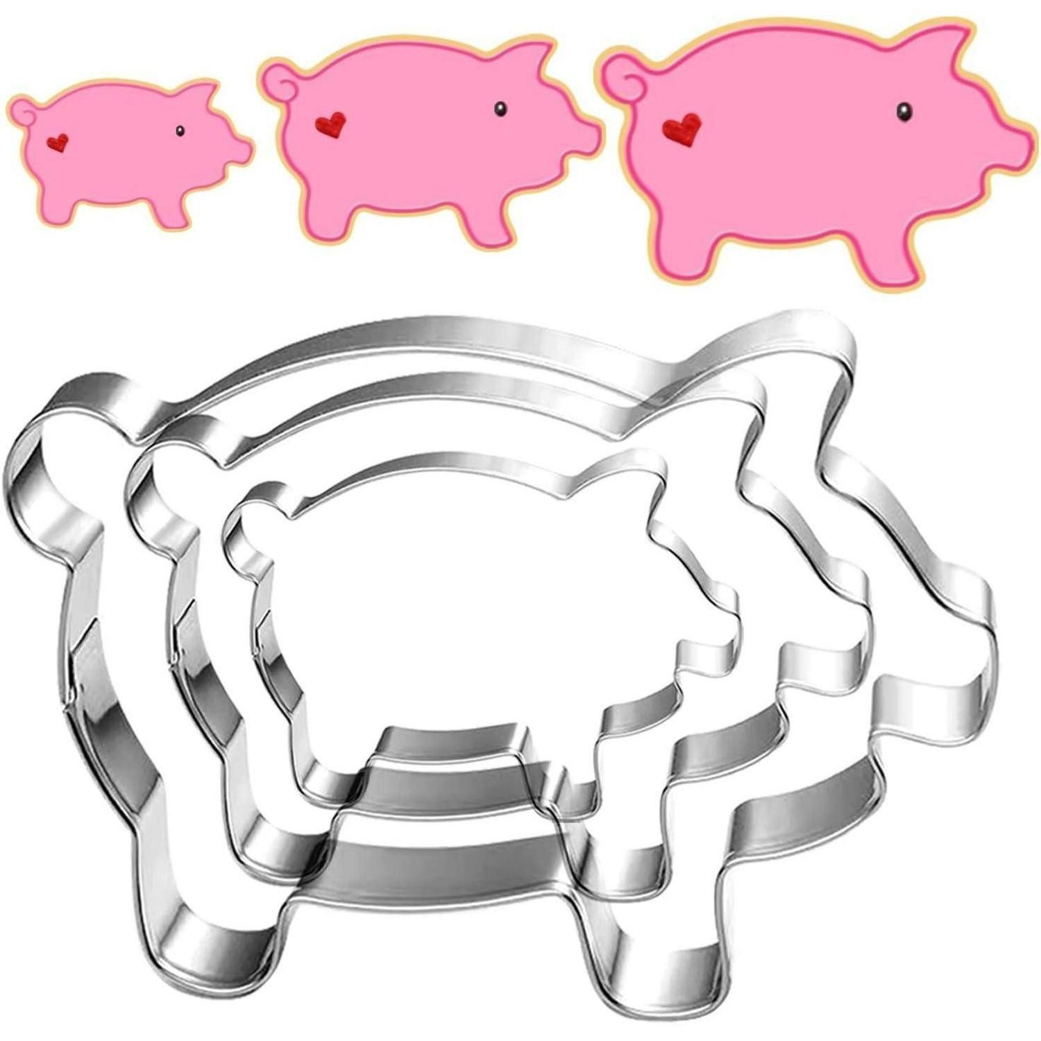 LuxusKollektion Ausstechform Ausstechformen Set 3er Fondant Tier Spülmaschinenfest Schwein