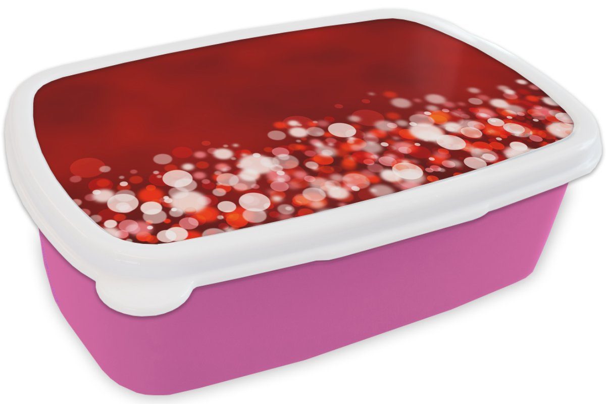 Licht, Mädchen, MuchoWow Snackbox, Erwachsene, abstrakt - Rot rosa (2-tlg), Kinder, Brotbox - Kunststoff Design für - Kunststoff, Brotdose Lunchbox