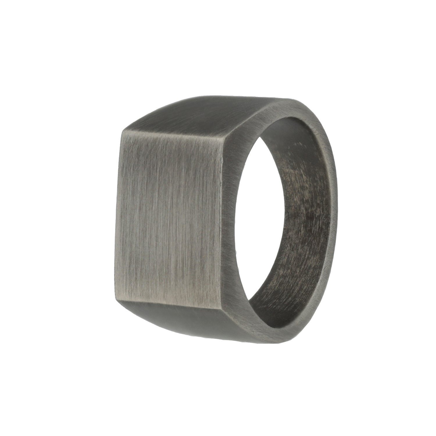LUCARDI Siegelring Ring - Stahl - Silber - Herren