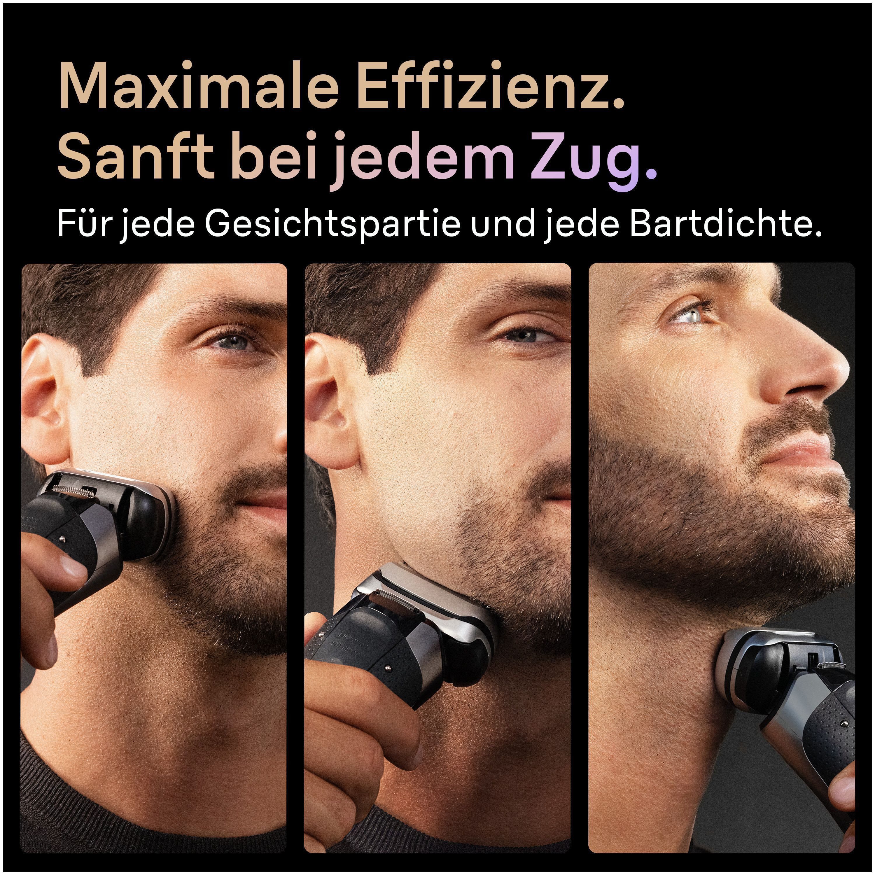 Braun Elektrorasierer Series 9 9675cc, Smart Care Center, integrierter Präzisionstrimmer, 5+1 ultradünne Präzisionsklingen, Ladeetui, 6-in-1 SmartCare Center grau