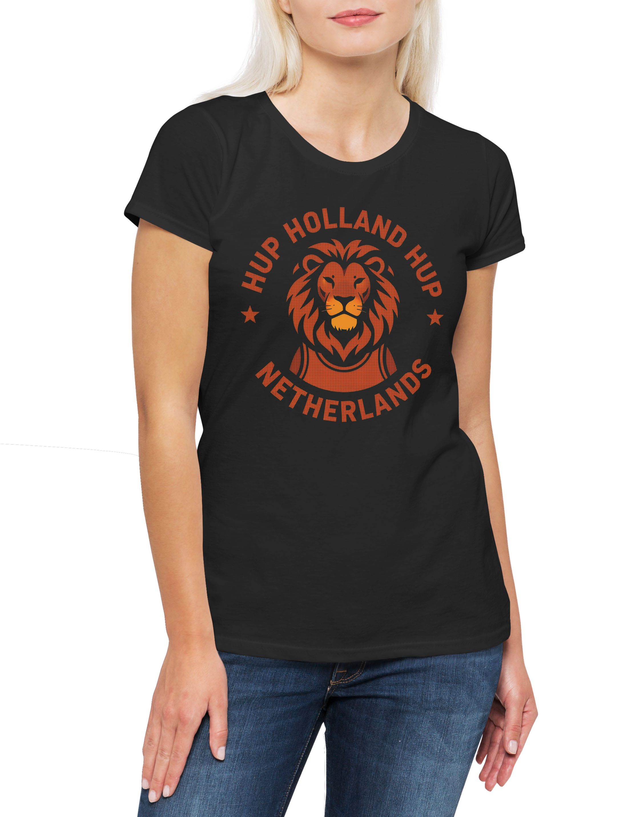 Urban Backwoods Print-Shirt Hup Holland Hup 2 Damen T-Shirt Dutch Oranje Fan Orange Army Supporter (1-tlg) WM 2026 Nationalmannschaft Niederlande