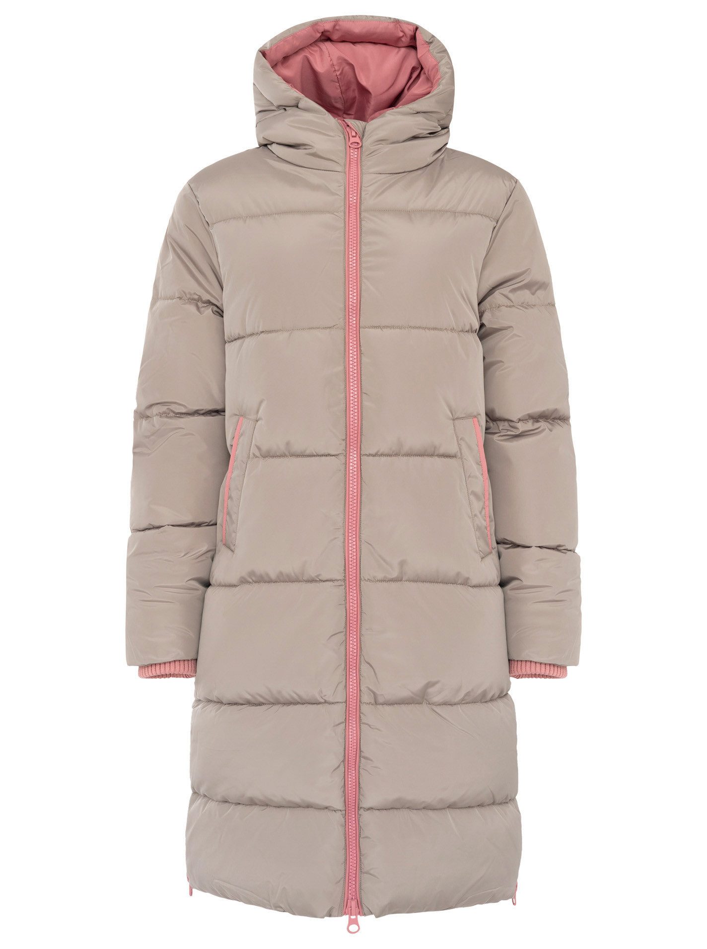 Zwillingsherz Steppmantel „Cozy“ Kapuze, farbliche Details, Reißverschluss, elastische Bündchen