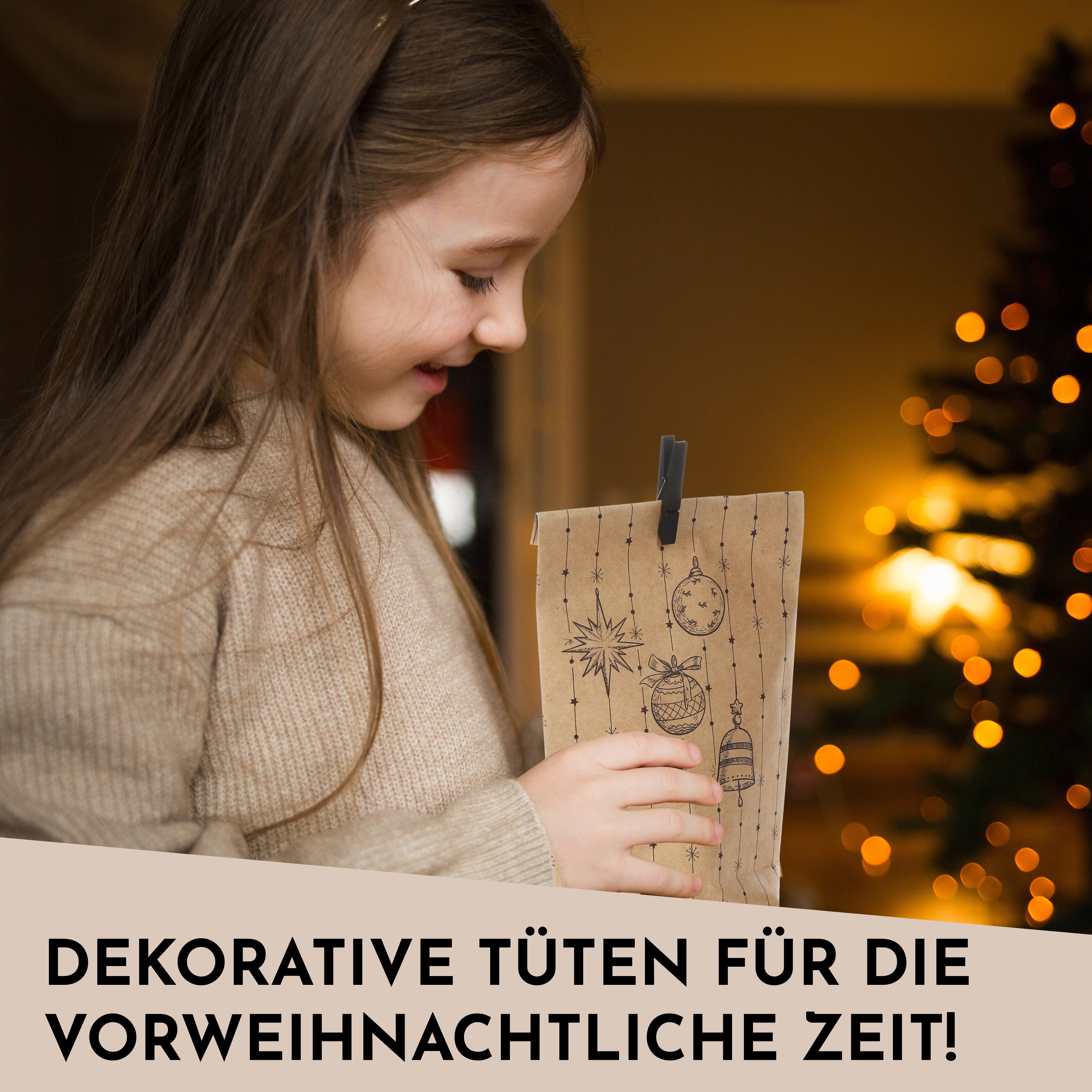 Nordstern befüllbarer Adventskalender Set mit 24 Tüten, Mini Klammern und Zahlen Aufklebern, zum Basteln für Kinder, Frau und Mann – Bild 4 von 5