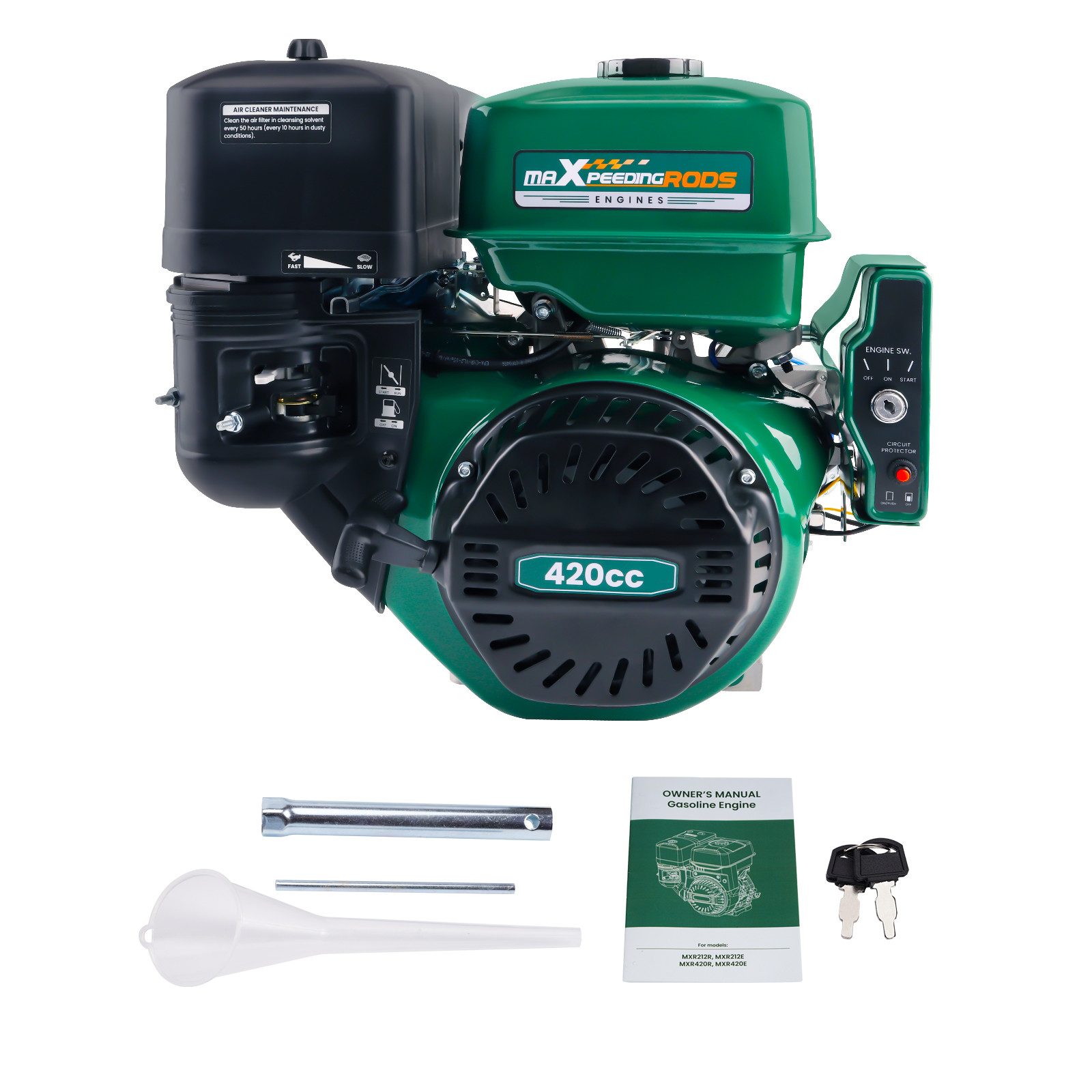 maXpeedingrods Motoreinachser PE-MXR420E, (1-tlg), 420cc Benzinmotor 4-Takt OHV 15PS/8KW Standmotor Kartmotor E-start