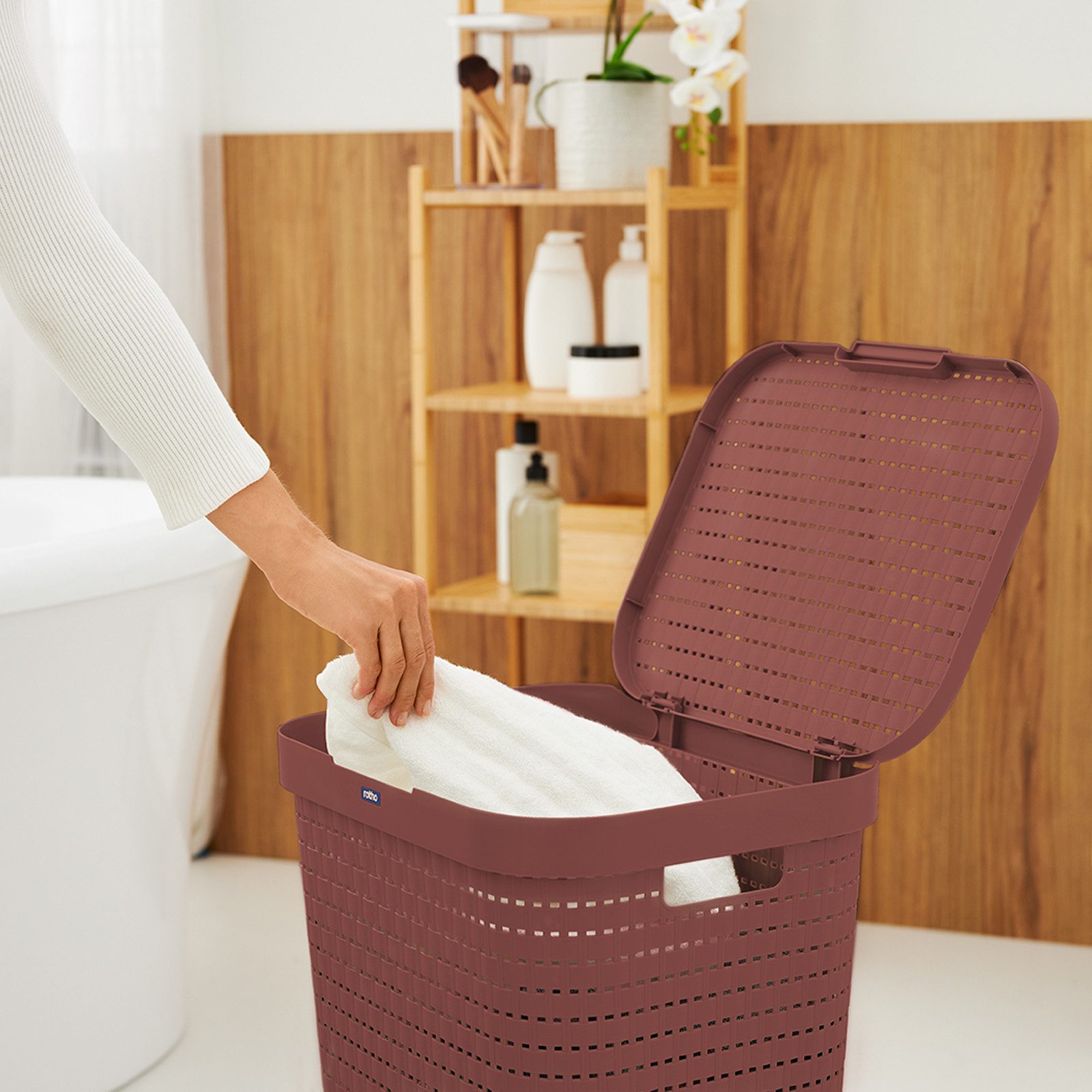 ROTHO Wäschekorb Country Wäschesammler 55l mit günstig online kaufen