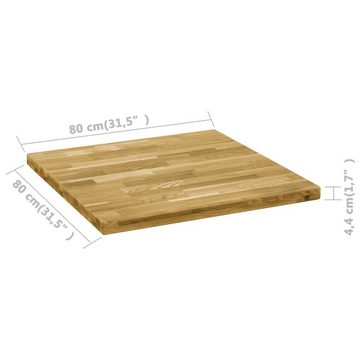 vidaXL Tischplatte Tischplatte Eichenholz Massiv Quadratisch 44 mm 80x80 cm (1 St)