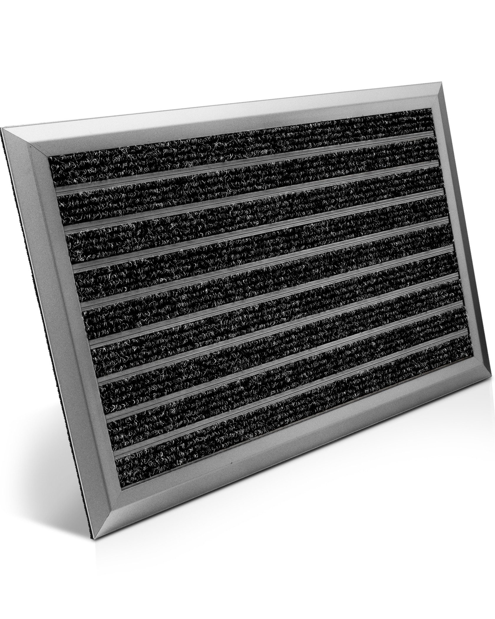 bomoe Fußmatte Fußmatte Außen AluGant, 40x60cm, Grau, Höhe: 1 mm, rutschfest Rostfrei Fussabtreter Aussenbereich Outdoor-Fußmatte