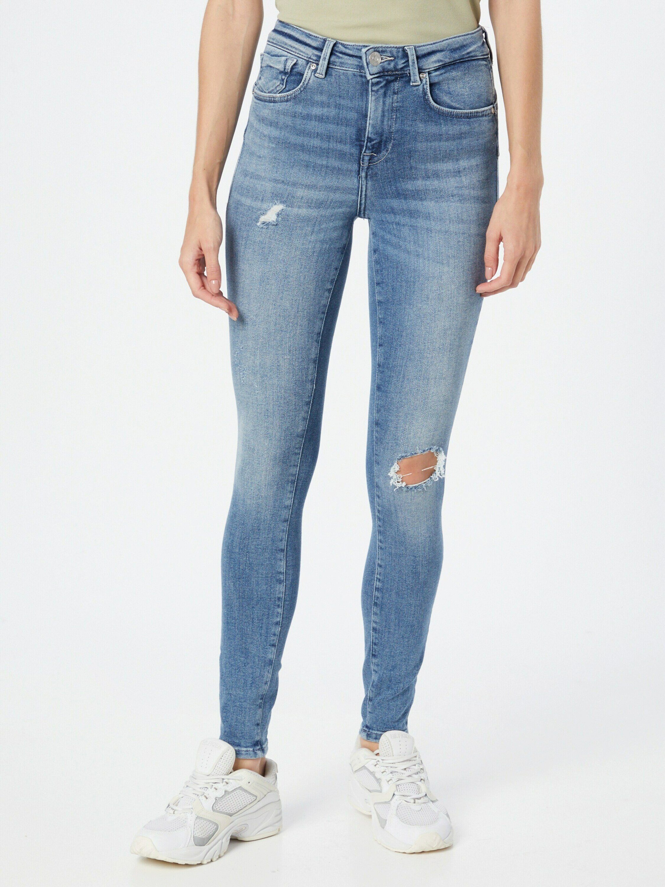 ONLY Skinny-fit-Jeans "ONLPOWER LIFE MID PUSH" mit Destroyed-Details günstig online kaufen