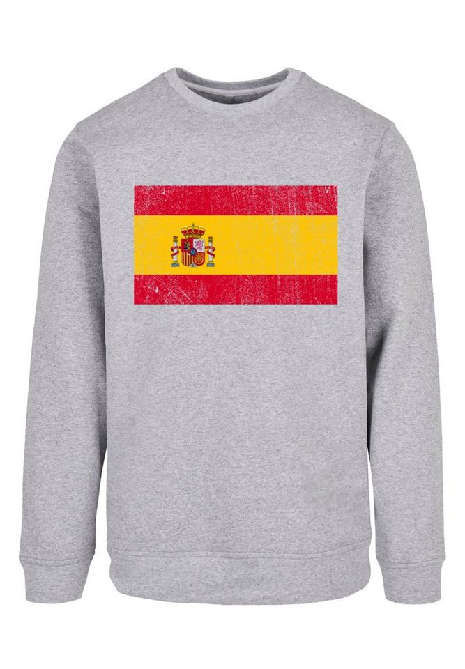 F4NT4STIC Kapuzenpullover Spain Spanien Flagge distressed Print, Basic  Crewneck, entspannter Look, Regular Fit