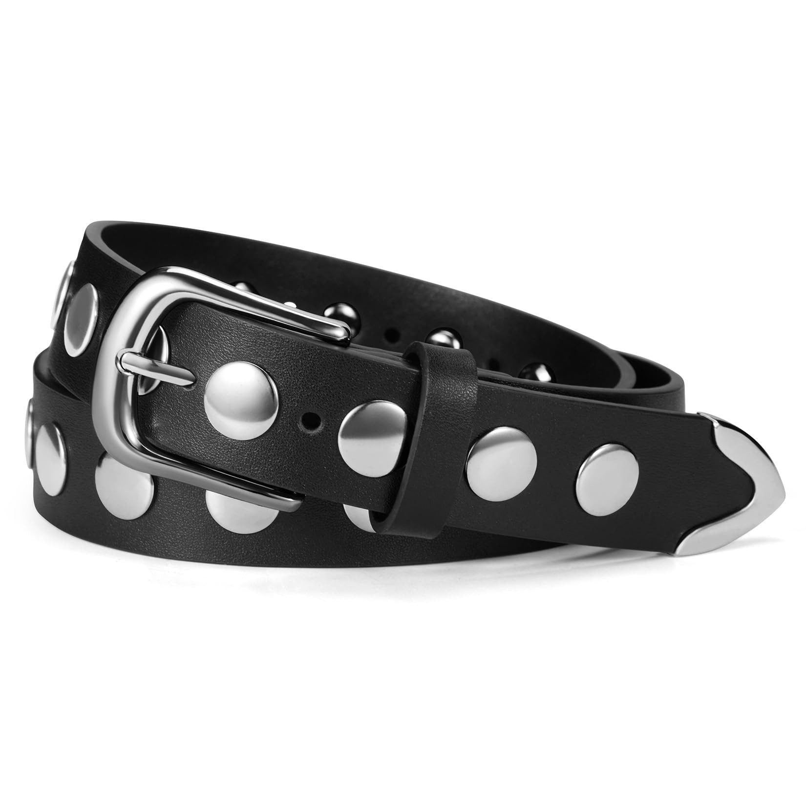 Zaewry Taillengürtel Ledergürtel Nietengürtel Damenmode Gürtel für Jeans, Kleider und Hosen – Modischer, lässiger Taillengürtel mit Schnalle