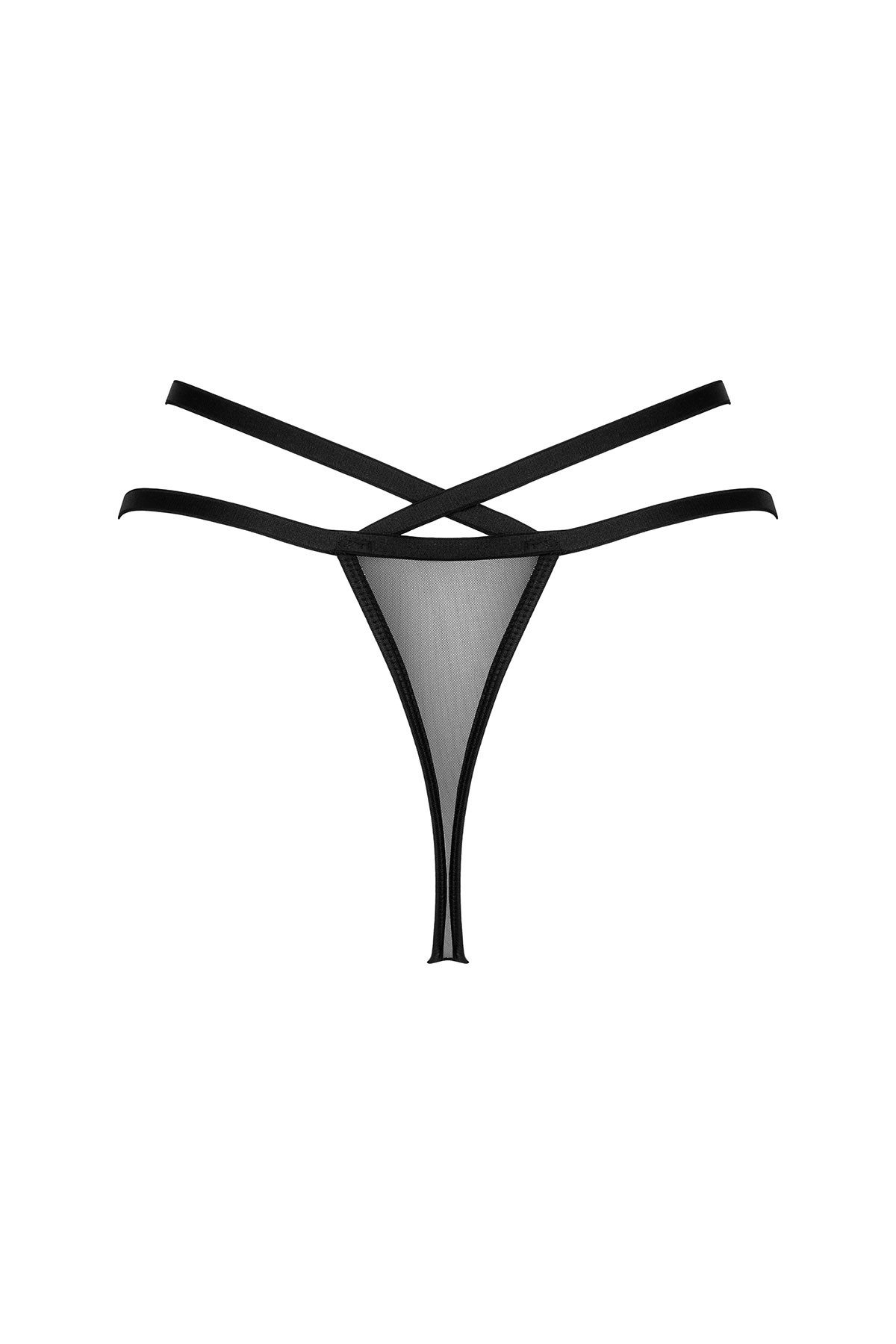 SpaLeXLine String String Nozomi schwarz mit Spitze Blumenmuster elastisch Tanga (einzel, 1-St)