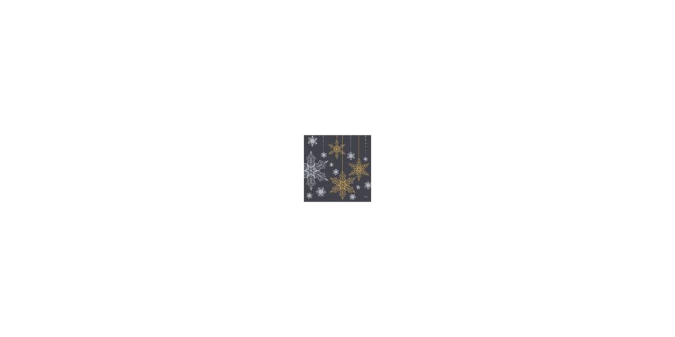 Duni Weihnachtsfigur Dunisoft Servietten Snowstars Black multi 40 x 40