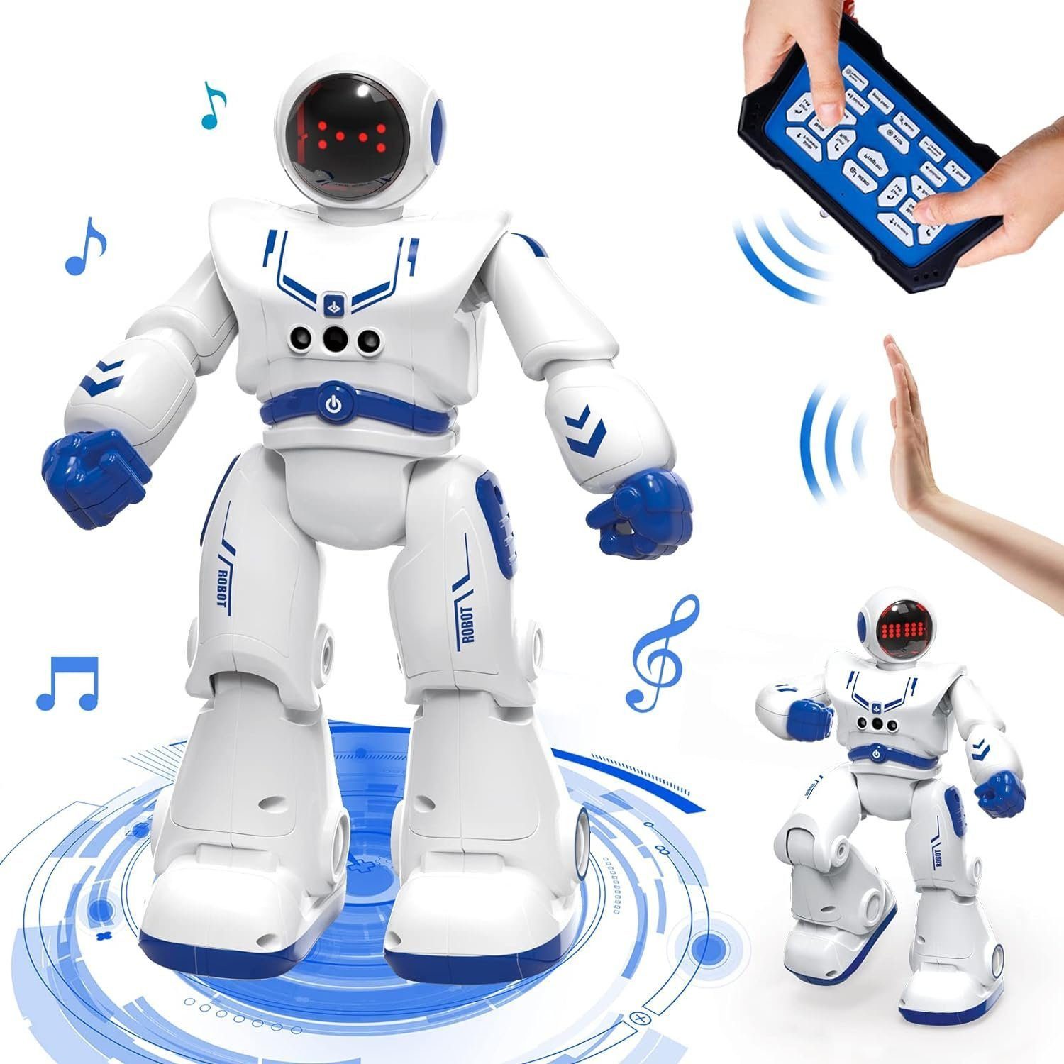 Gontence Lernroboter Ferngesteuert Roboter Spielzeug für Kinder,Intelligent Programmier (RC Roboter mit Gestensteuerung/Walk Lernen Spielzeug Geschenk)