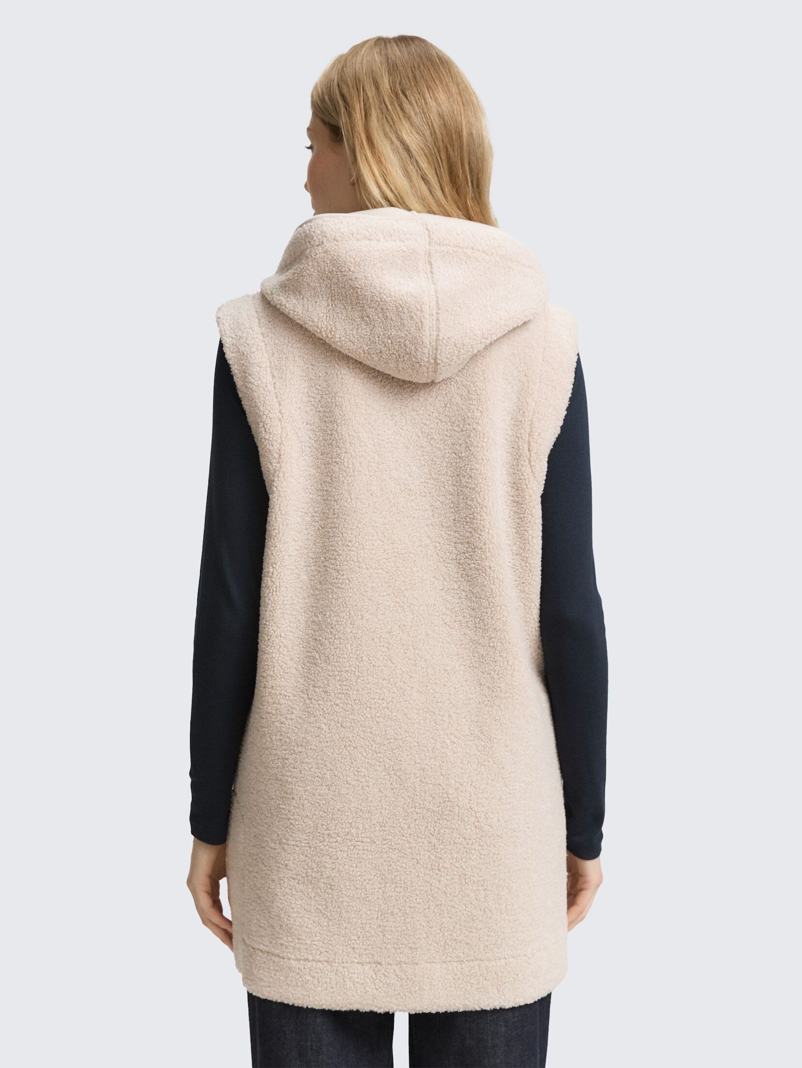 TOM TAILOR Sweatjacke Strick & Sweatshirts Teddy Weste mit Kapuze