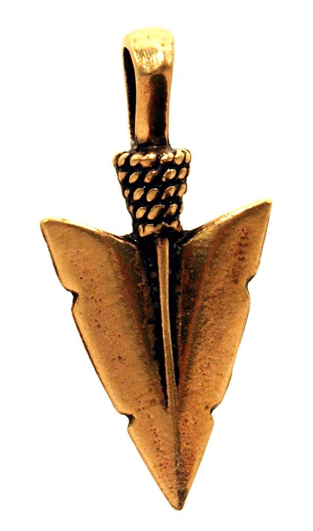 Bronze of Pfeil Spitze Kettenanhänger bran-145 Wikinger Anhänger Kiss aus Leather Pfeilspitze