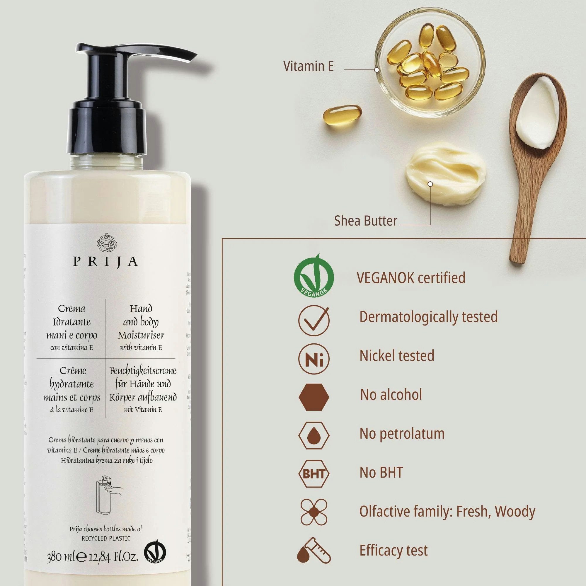 PRIJA Körperpflegemittel PRIJA Haarshampoo / Duschgel Ginseng + Bodylotion Sheabutter, 2-tlg.