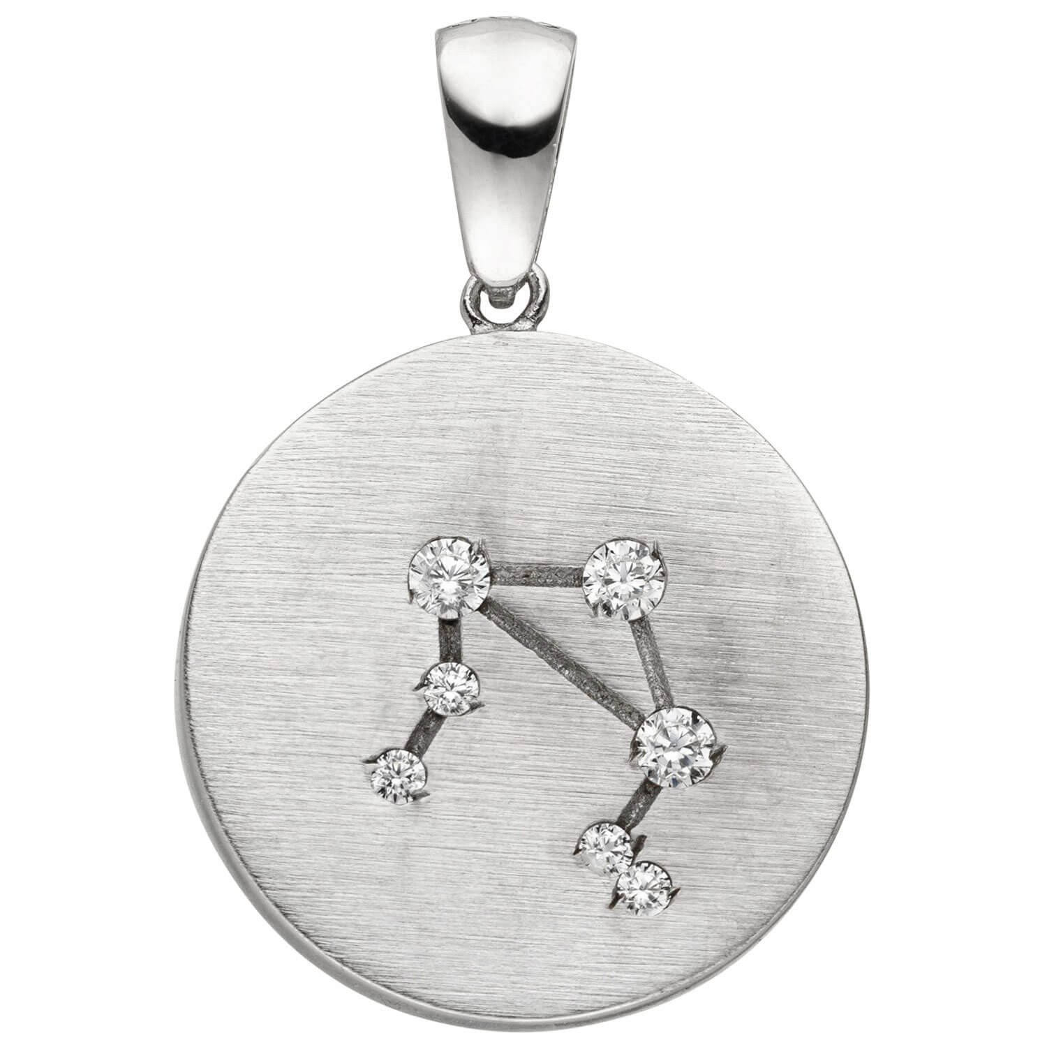 Kettenanhänger Anhänger Sternzeichen Waage mit 7 Zirkonia 925 Silber