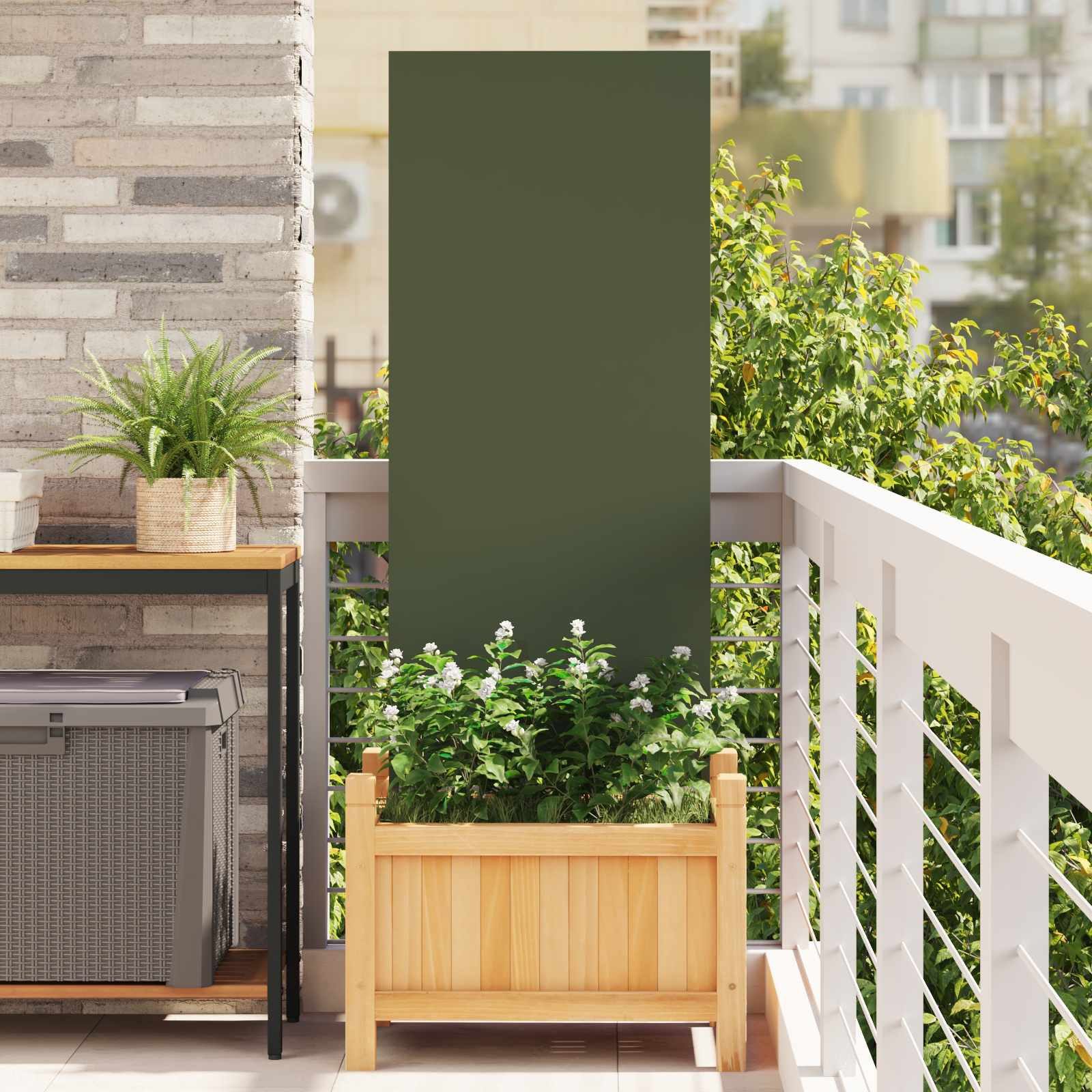 vidaXL Wandbild Garten Sichtschutz-Leinwand Olivgrün 50 x 140 cm, (1 St)