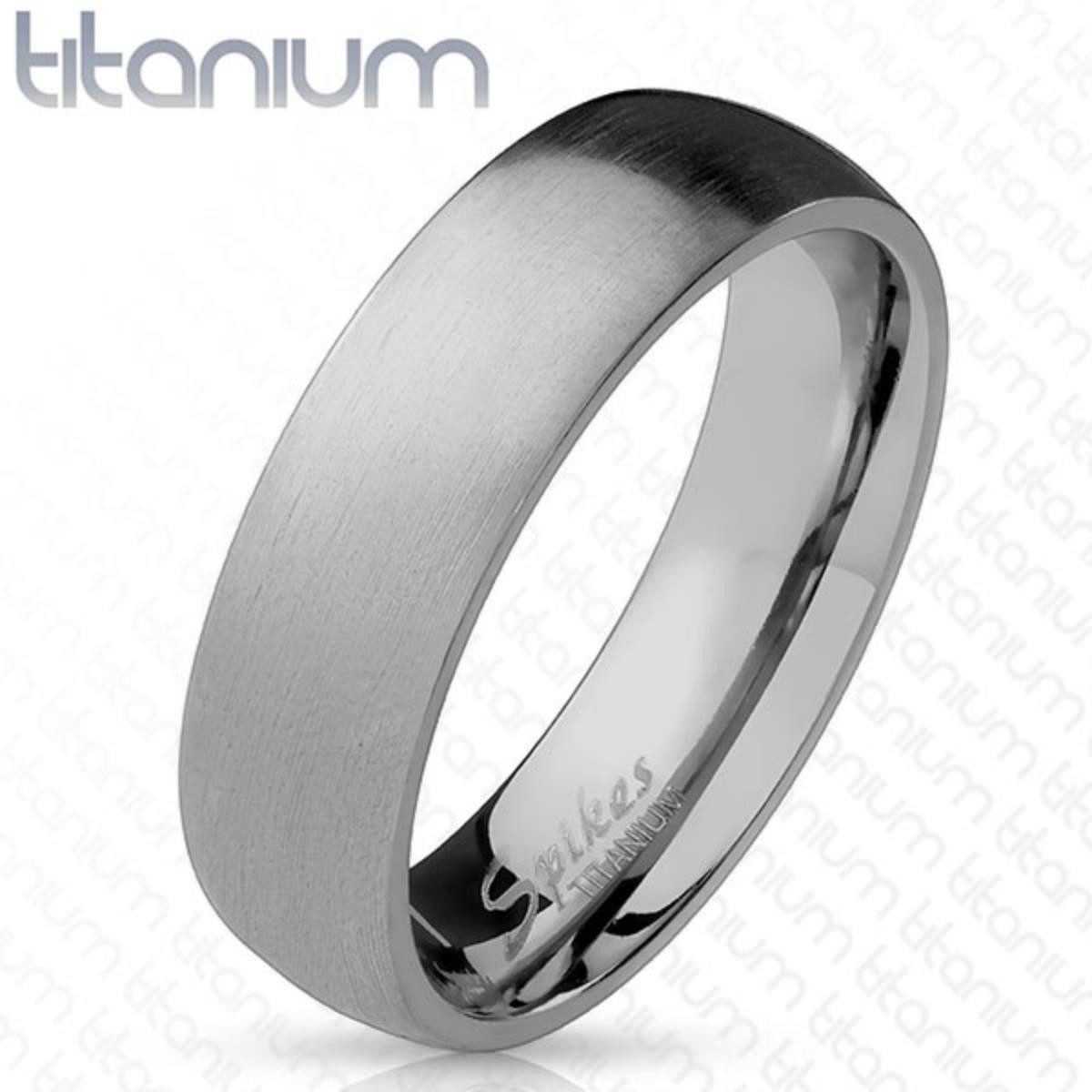 Partnerring Damen und Herren Ring Titan „silber gebürstet“ Partnerring