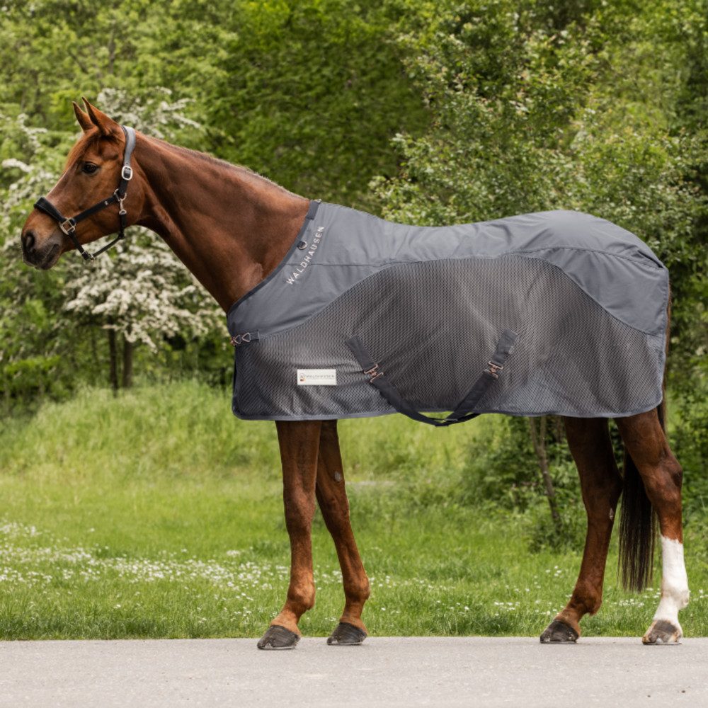 Waldhausen Pferde-Regendecke Waldhausen Comfort Regen-Fliegendecke - grau
