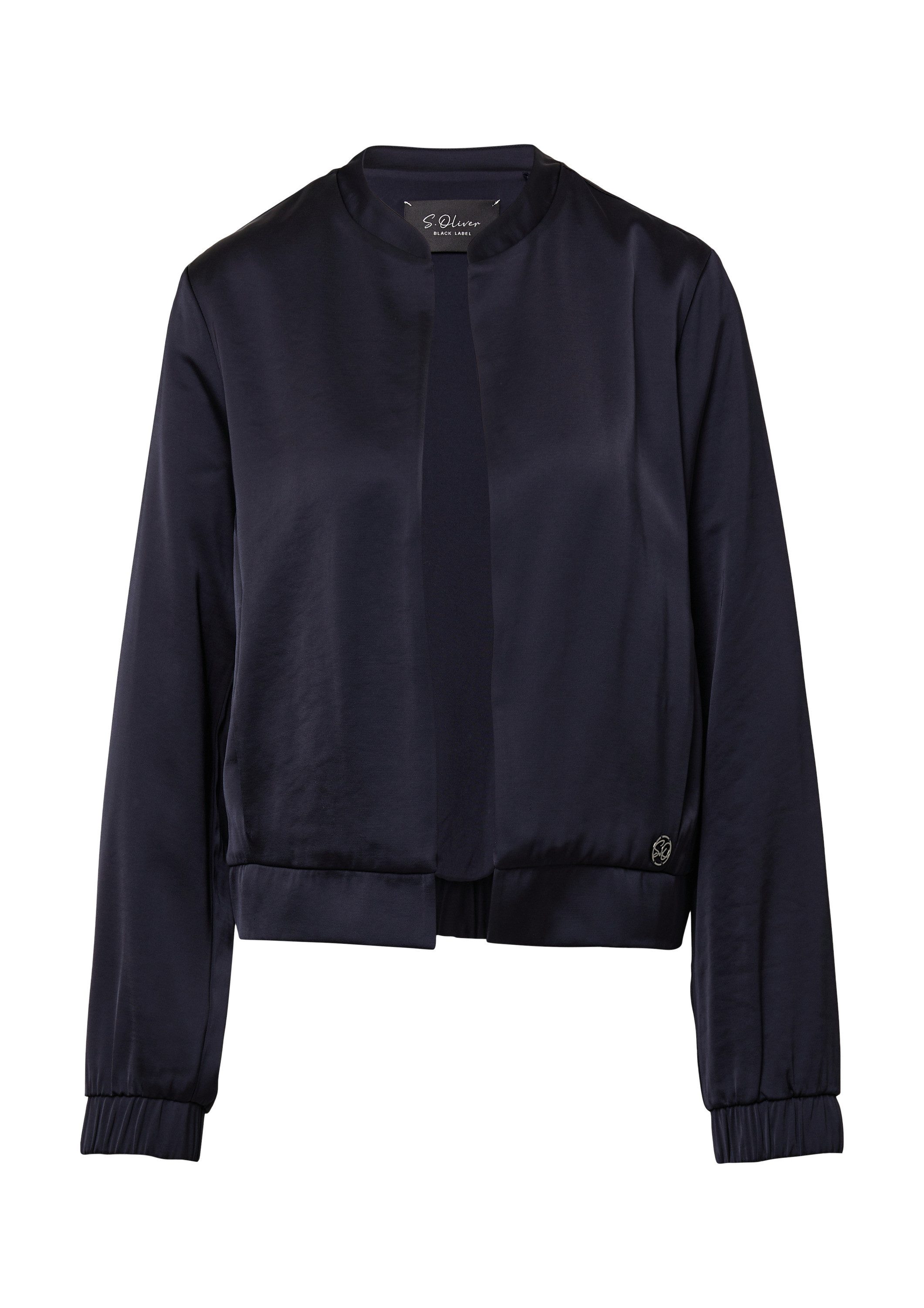 s.Oliver Funktionsjacke Indoor-Jacke Offener Satinblouson mit Elastikbund günstig online kaufen