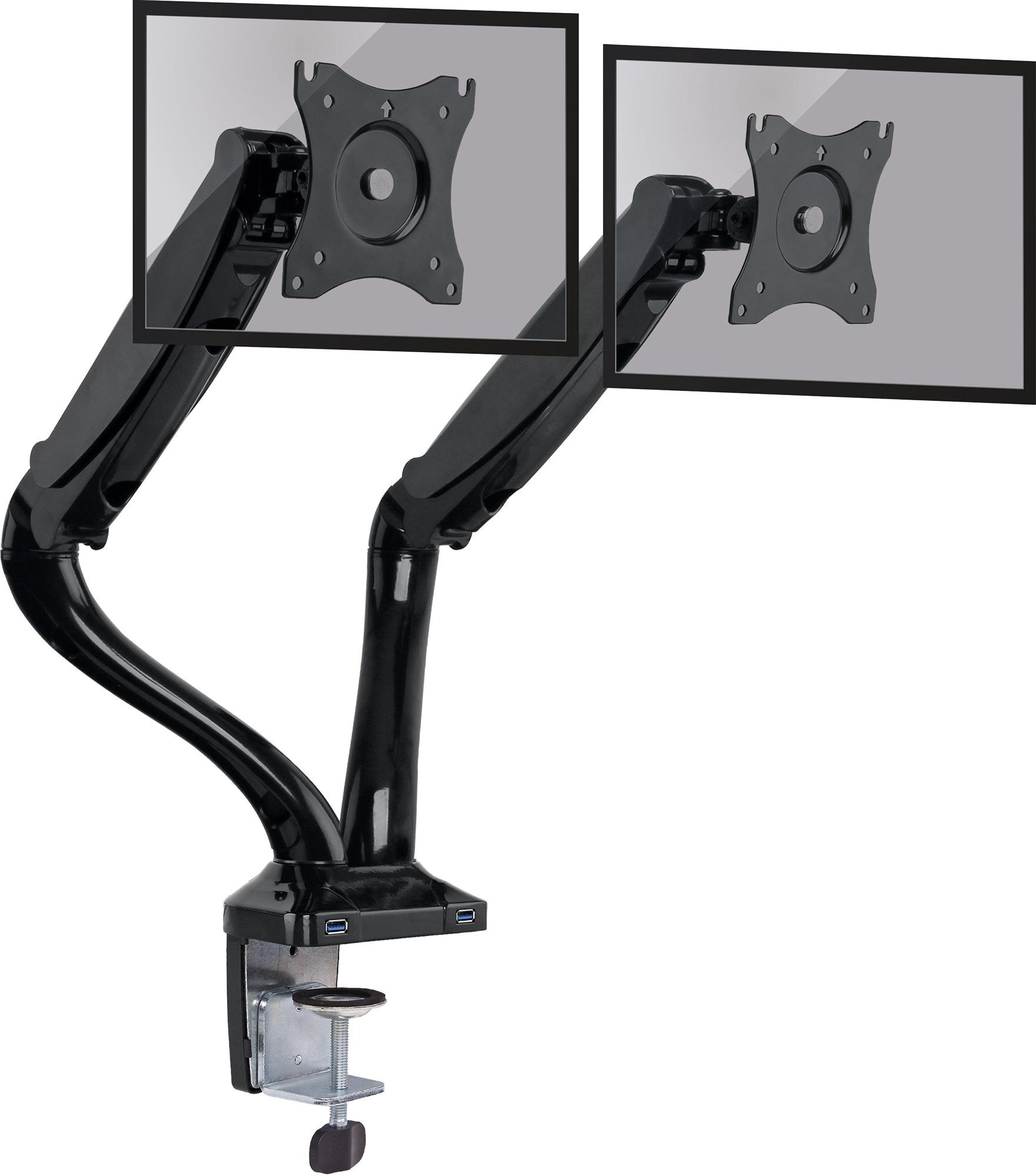 Schwaiger Monitor-Halterung LWHT246 513, (bis 27 Zoll, neigbar, schwenkbar, drehbar, bis 6kg, bis 100x100mm, integrierte Kabelführung, schwarz)