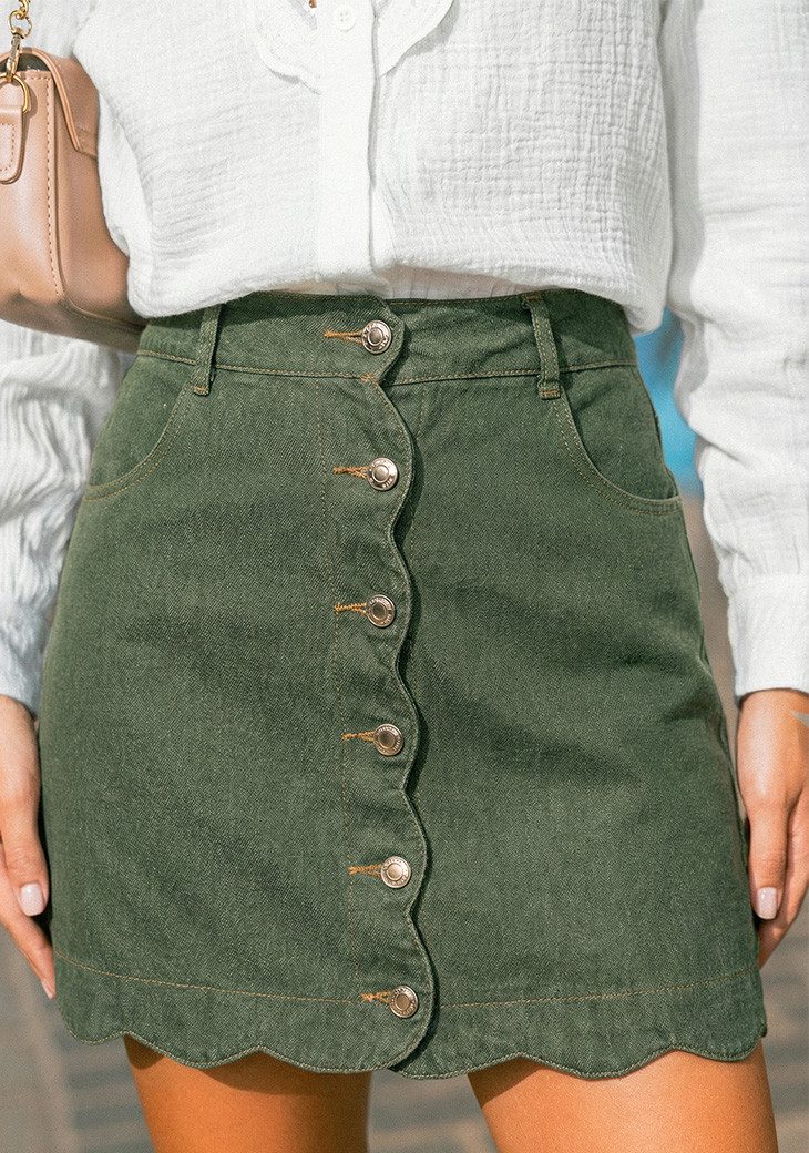 Cupshe Maxirock Jeansrock mit Knopfleiste und A-Linie – Bild 2 von 4
