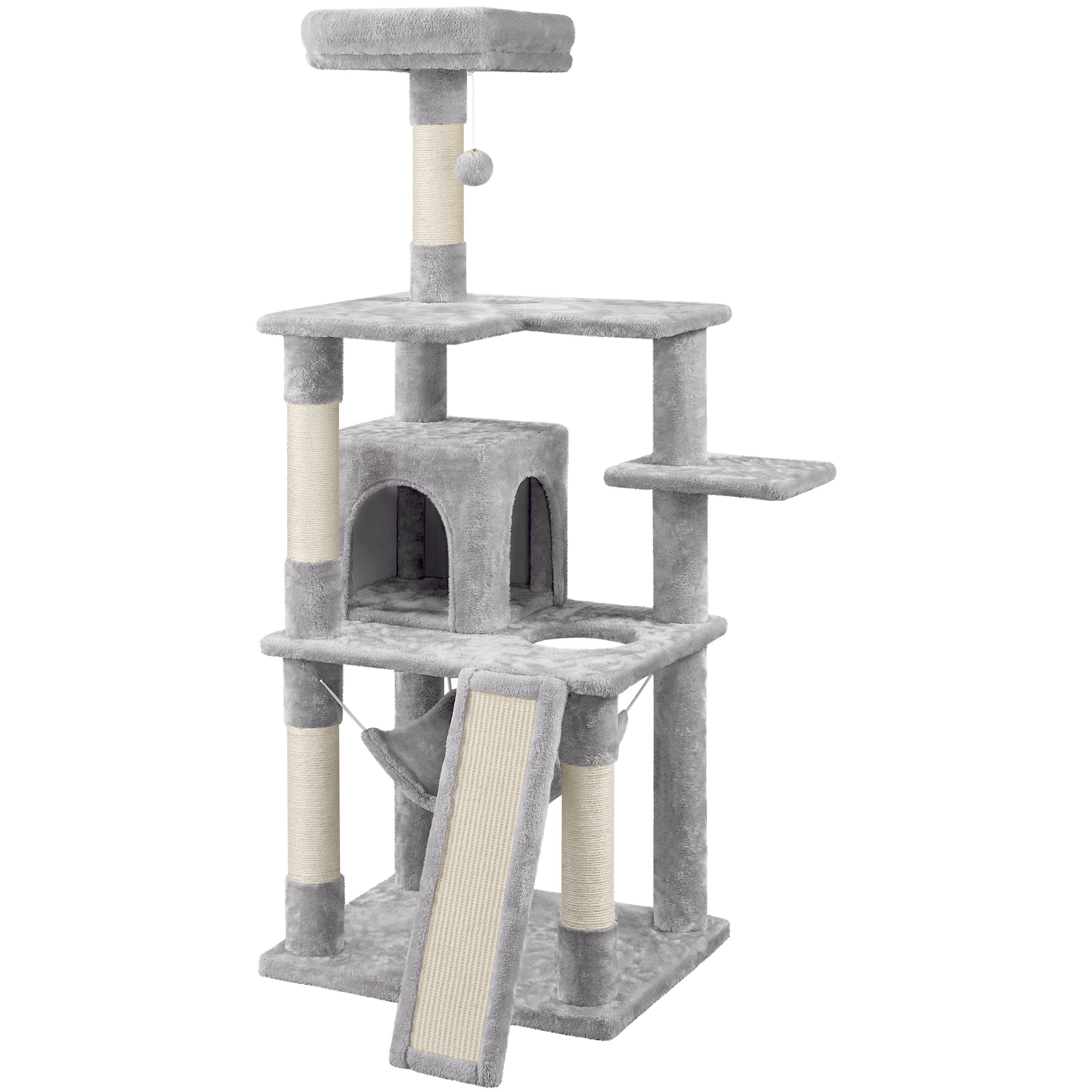 Der beste Katzenmöbel Online-Shop für Ihre geliebten Vierbeiner - Yaheetech Kratzbaum Katzenbaum 153 Cm Gross Kletterbaum Mit Katzenhoehle Haengematte UnD Kratbrett Pluesch Katzenmoebel Katzenkratzbaum Fuer Grosse Katzen