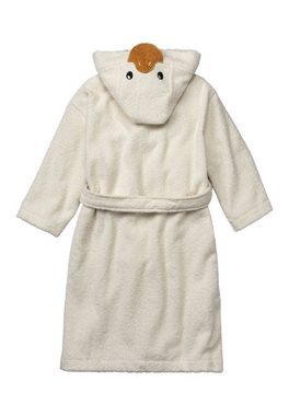 Sterntaler® Babybademantel Bademantel Edda, lange Arme, 100 % Baumwolle, aus saugfähiger Baumwolle, mit Kapuze und aufgesetzten Taschen, Knöpfe