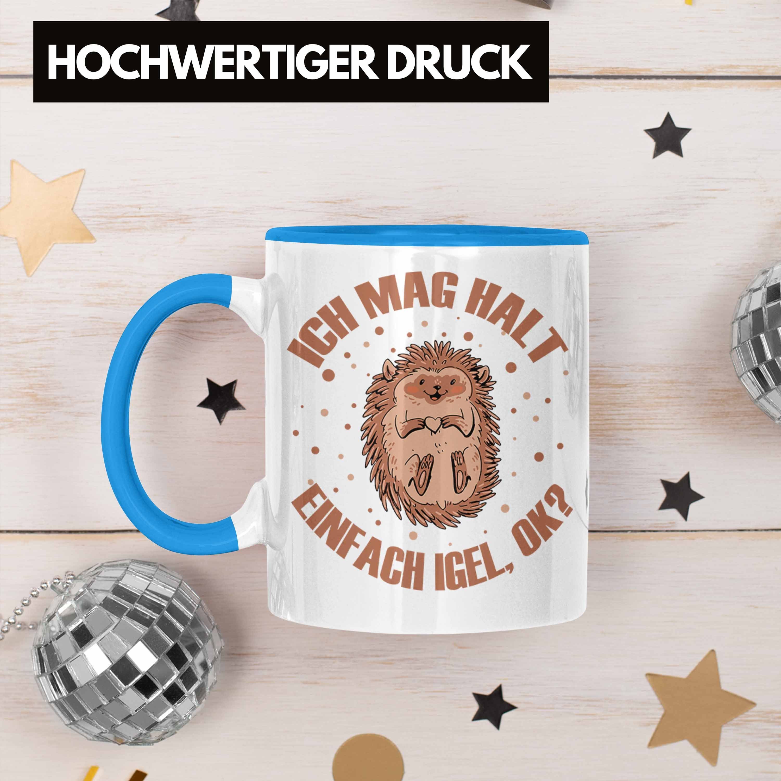 Trendation Tasse Igel Geschenk - Tolles für Tasse Igel-Liebhaber Blau