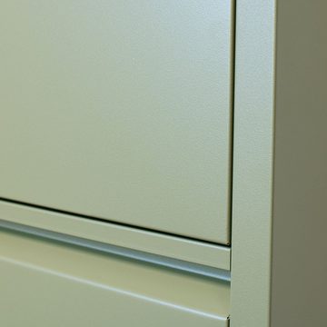 ebuy24 Schuhschrank Pisa Schuhschrank mit 4 Klappen/Türen in Metall gr
