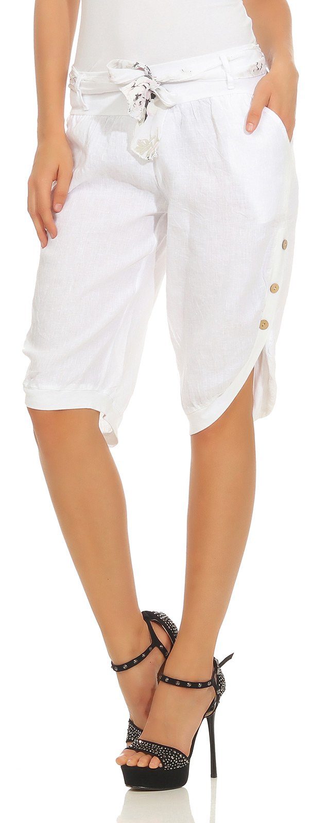 Mississhop Leinenhose Damen-Bermuda-Shorts aus 100 % günstig online kaufen