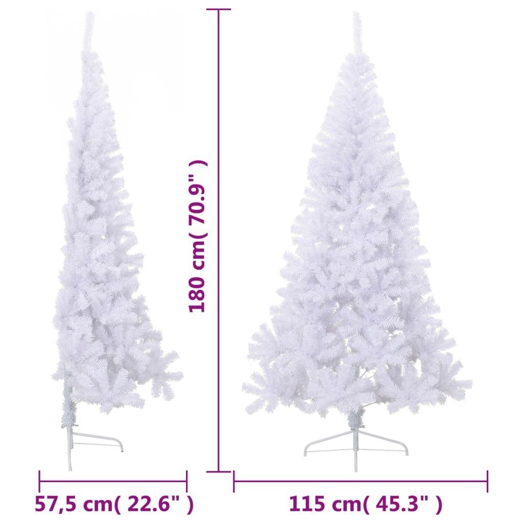 furnicato Halb-Weihnachtsbaum Künstlicher Ständer mit cm Weiß Künstlicher 180 PVC Weihnachtsbaum