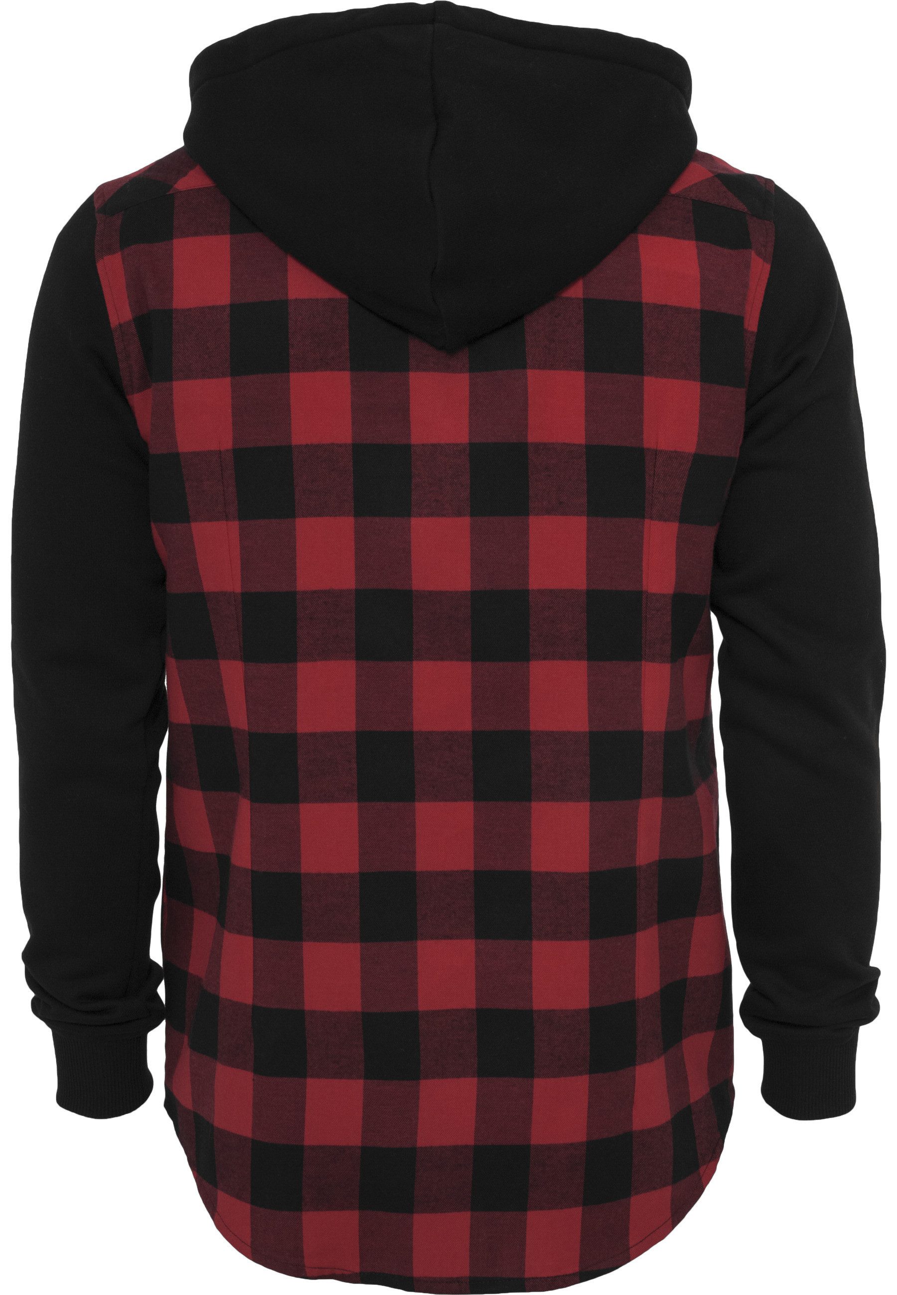 URBAN CLASSICS Langarm-Poloshirt Urban Classics Herren Hooded Checked Flanell Sweat Sleeve Shirt (1-tlg)