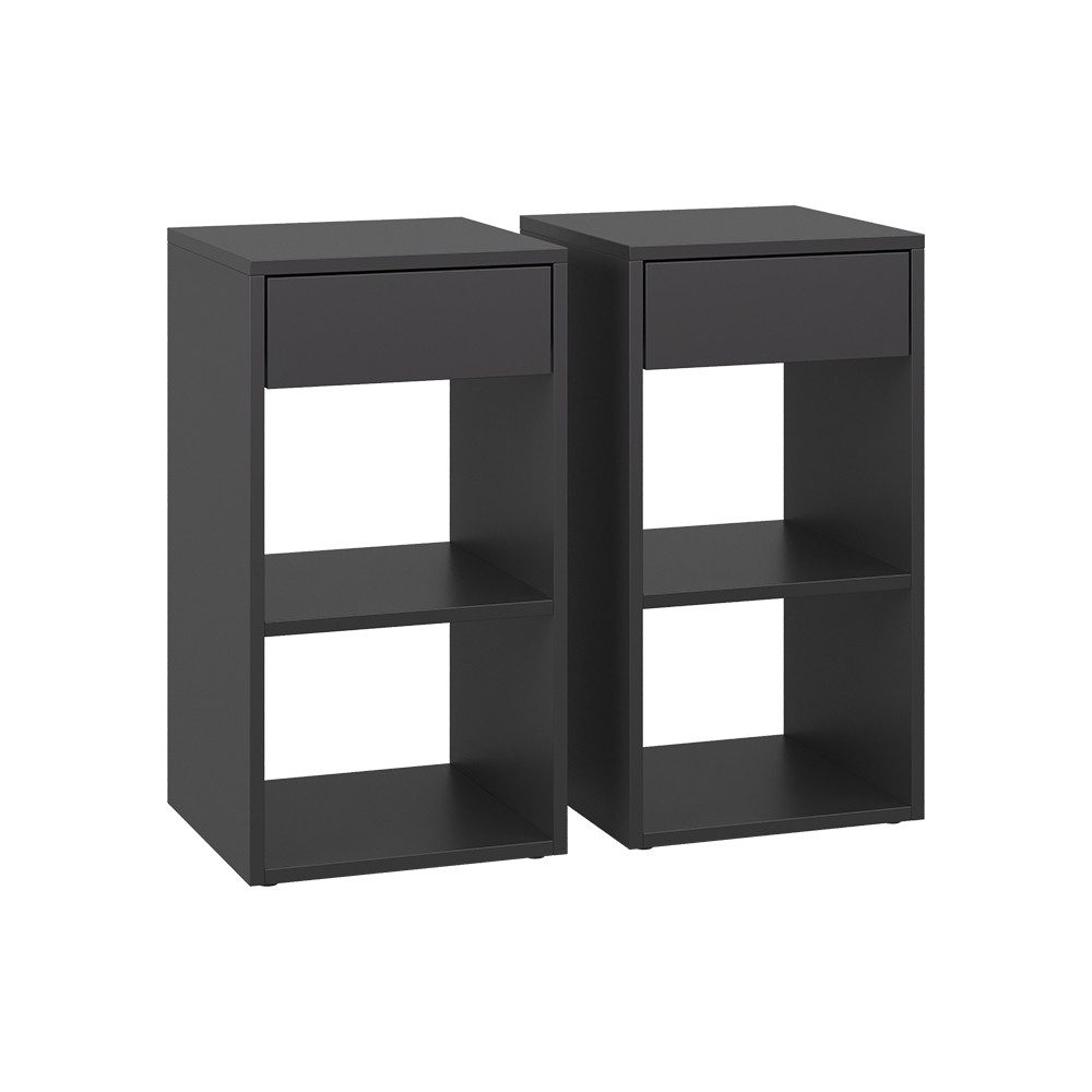 Vicco Nachtschrank Dany, Anthrazit, 2er Set (2-St)