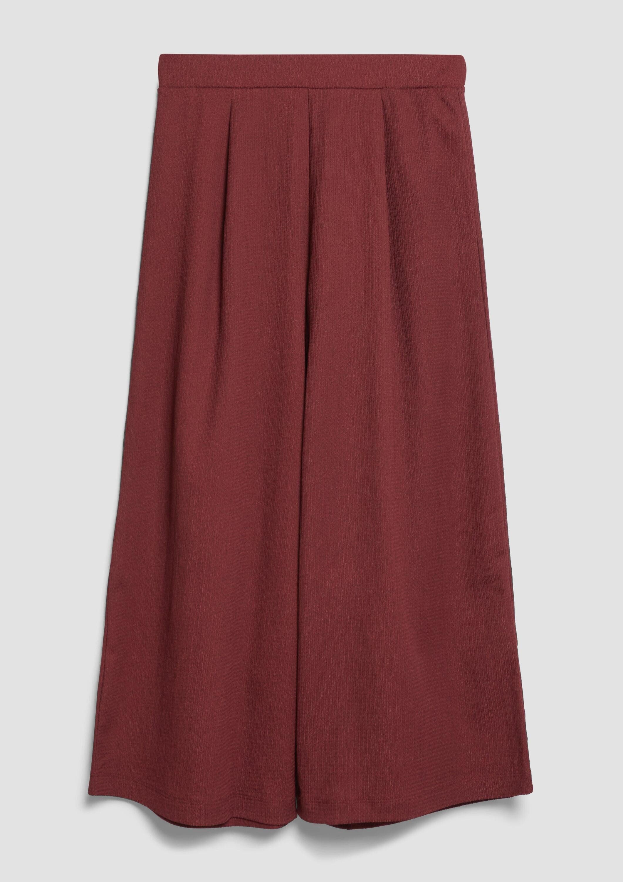 s.Oliver Culotte Hose Strukturierte Culotte mit Falten und Elastikbund