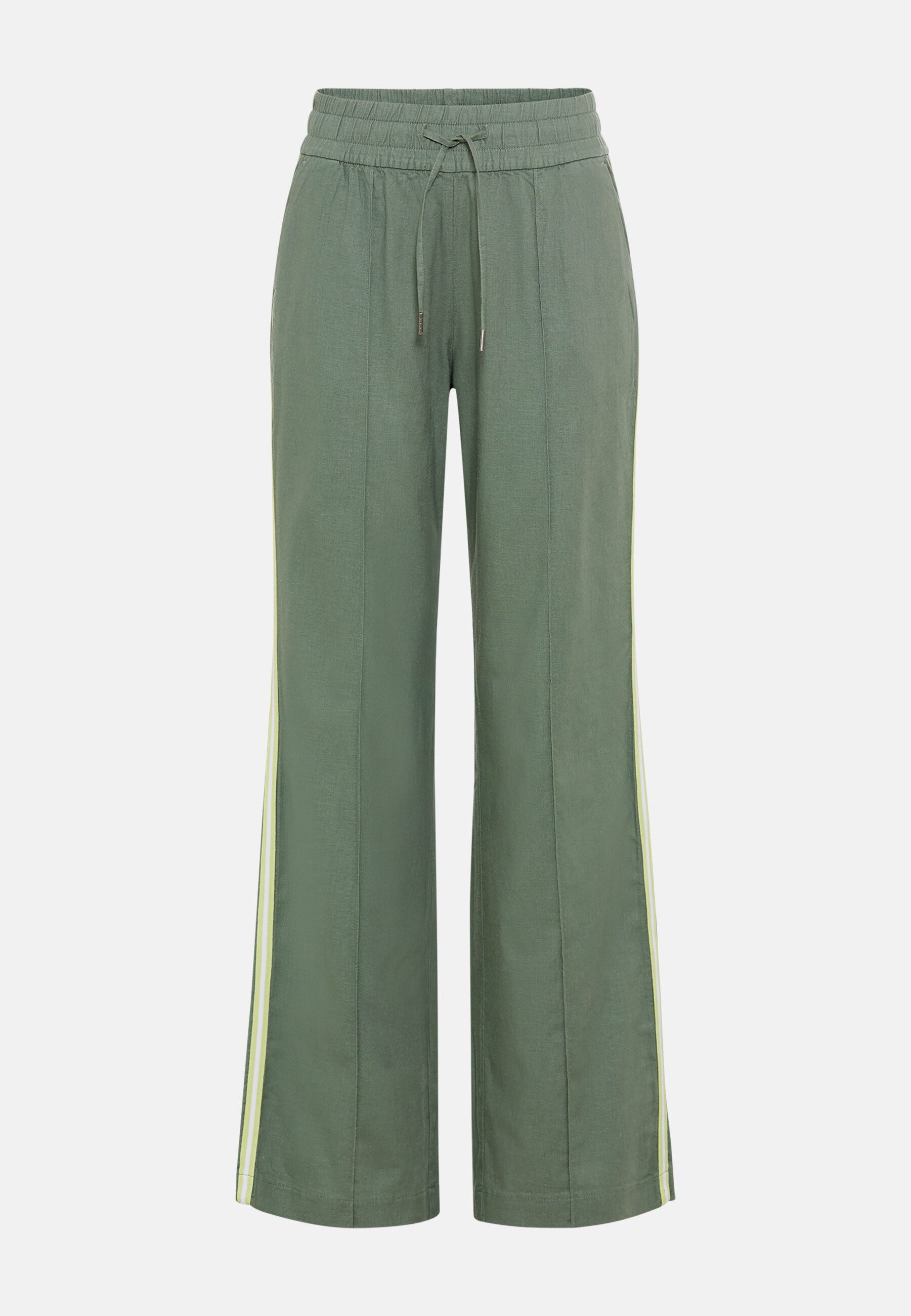 Olsen Stoffhose Hose mit seitlichem Zierstreifen und elastischem Bund