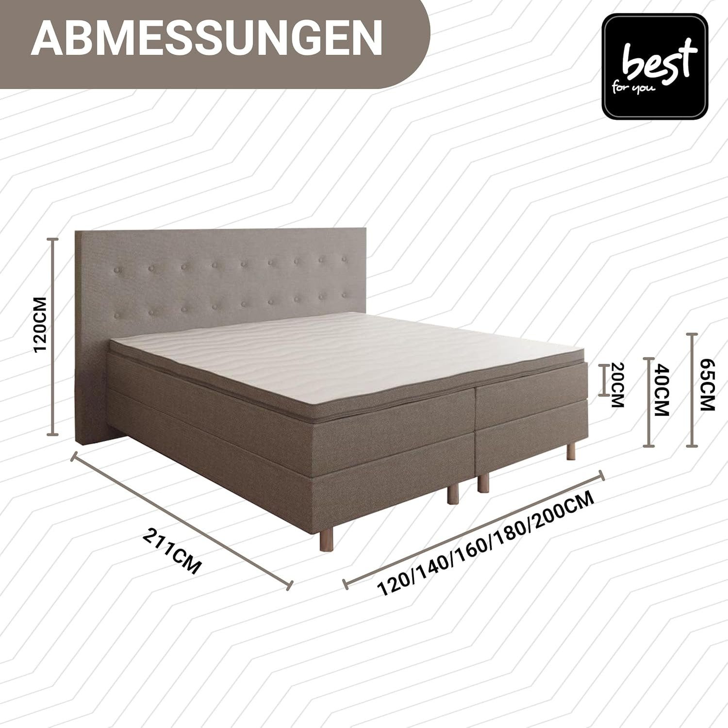 Best for Home Boxspringbett Boxspringbett NEO mit Bonell-Federkern &5 cm To günstig online kaufen