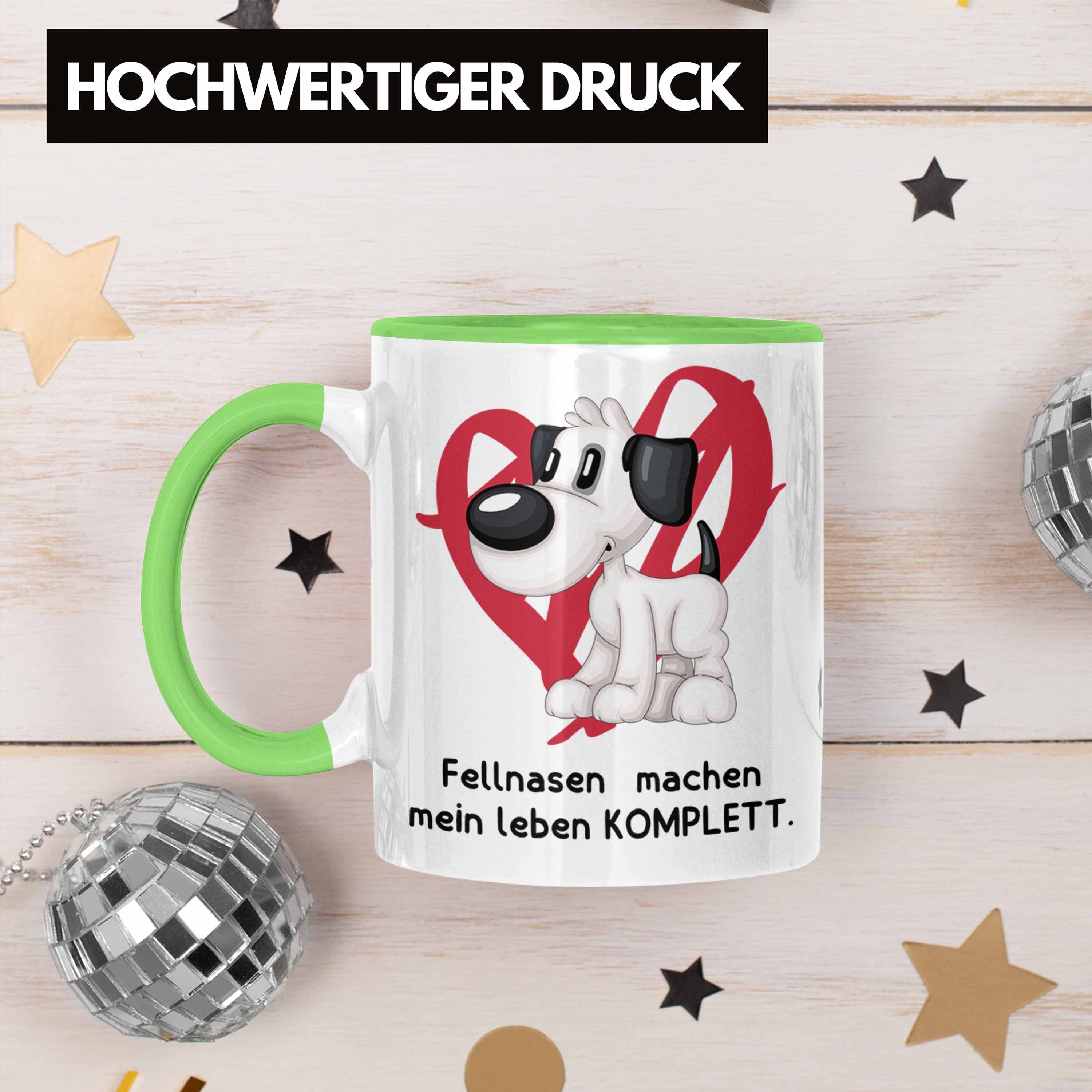 Tasse Tasse Trendation mein Fellnasen machen Grün Leben Geschenk Hundebesitzer Kaffee-Becher