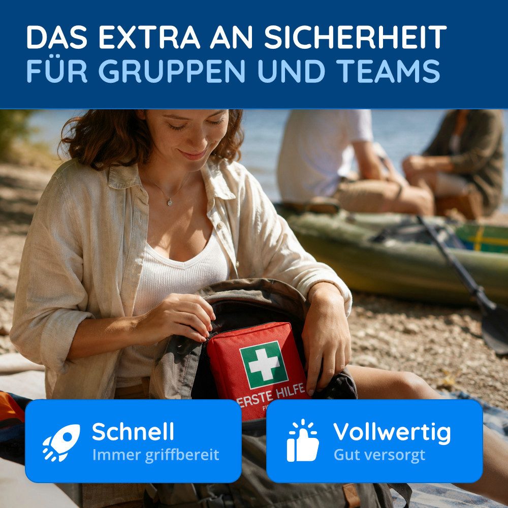 FLEXEO Erste-Hilfe-Set Discovery, (1 St), Notfallset für Unterwegs & Zuhause