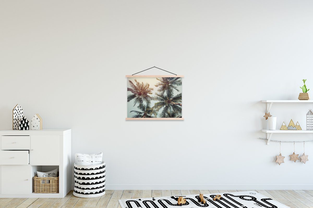 MuchoWow Poster Palme - Sommer - Tropisch, (1 St), Posterleiste, Textilposter für Wohnzimmer, Bilderleiste, Magnetisch