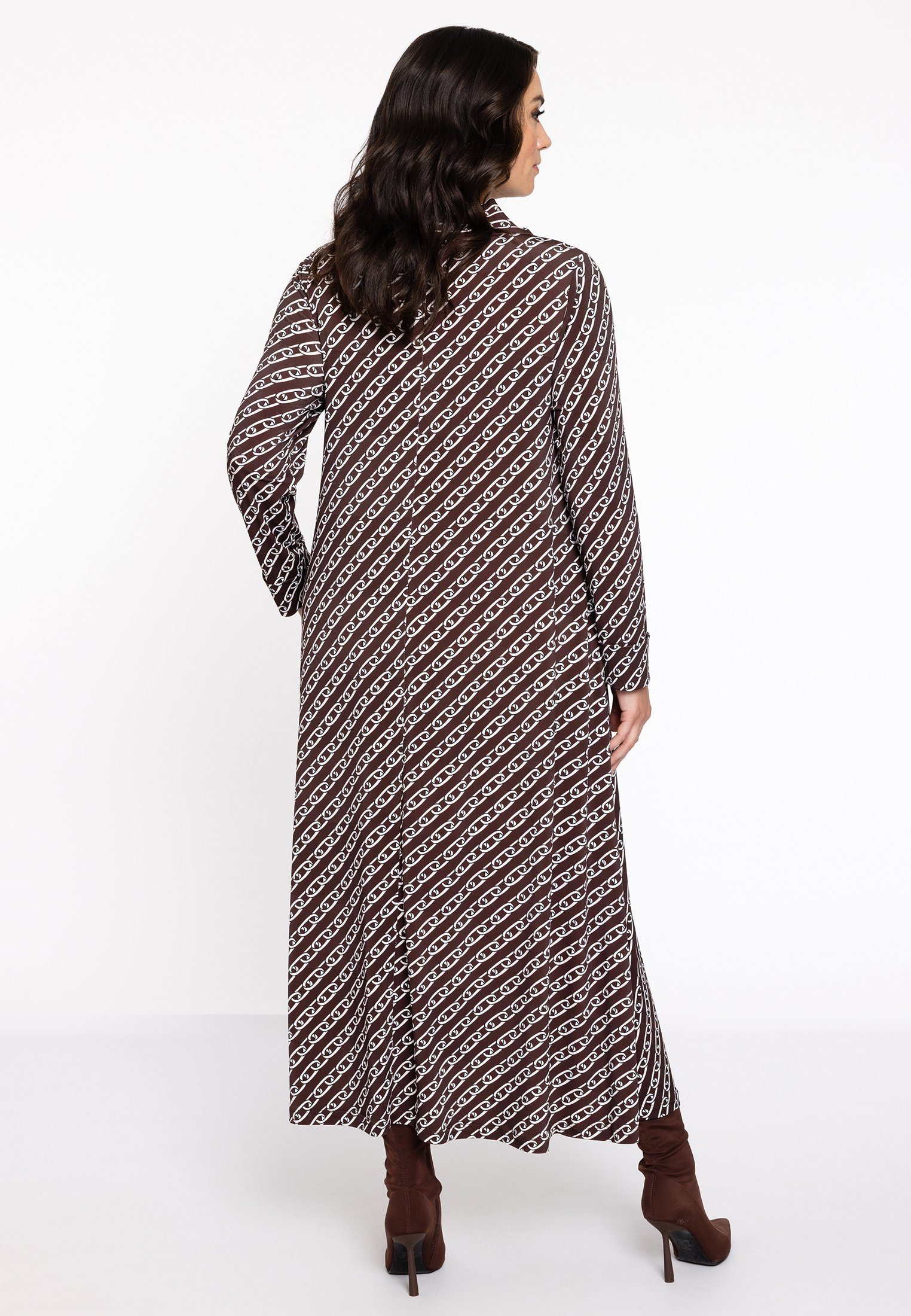 YOEK A-Linien-Kleid Damen Kleid Große Größen mit langen Ärmeln
