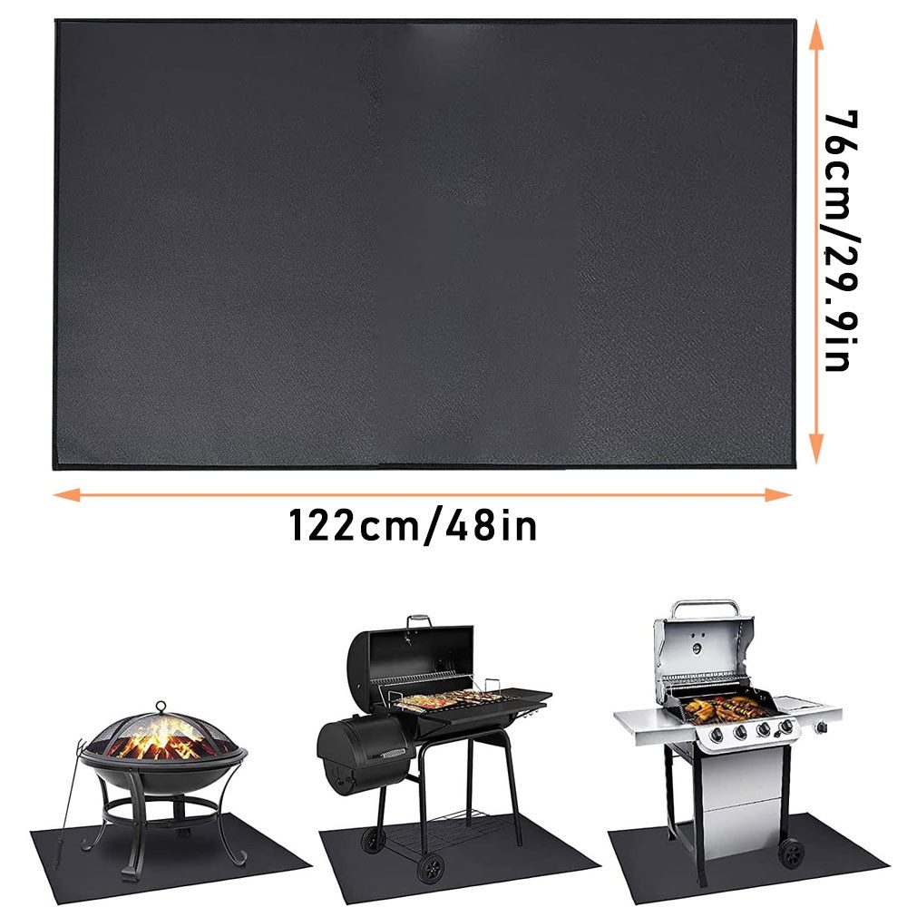 PRIISF Outdoorteppich Bodenschutzmatte BBQ-Matte Grillmatte hitzebeständig günstig online kaufen