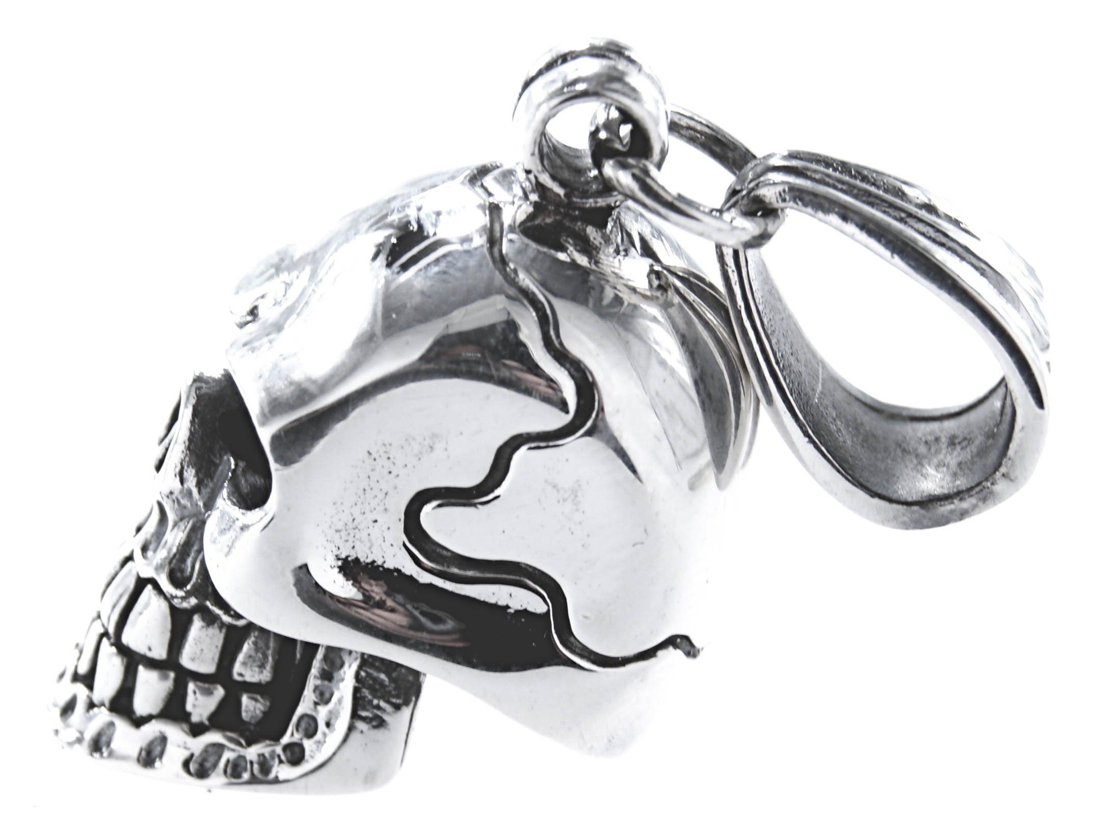 3D 925 Kiss Totenkopf Kettenanhänger of Skull Silber Schädel Sterling Leather Anhänger