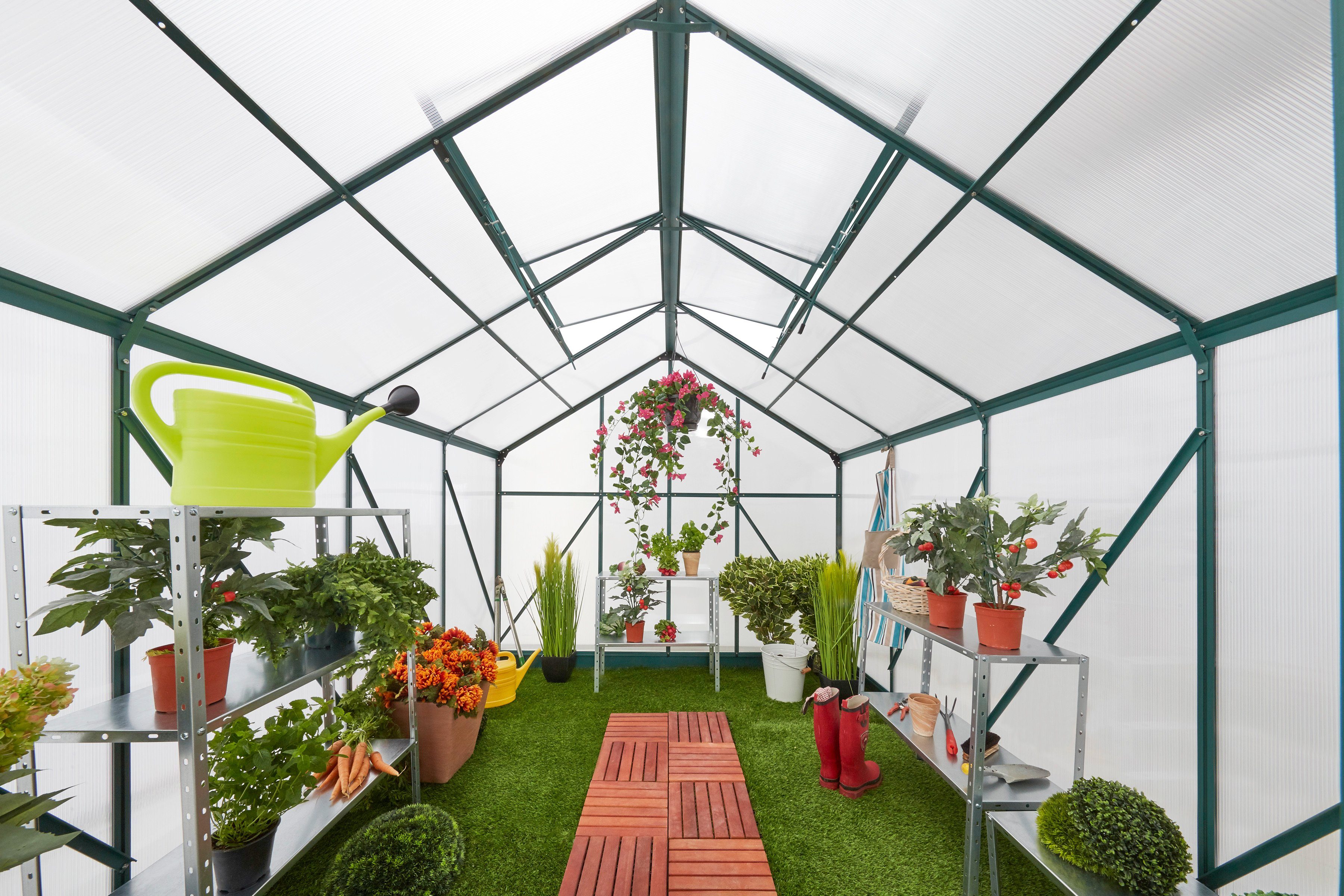 KONIFERA Gewächshaus Asti 3600, BxTxH: 244 x 366 x 215 cm, 6 mm Wandstärke, Komplett-Set